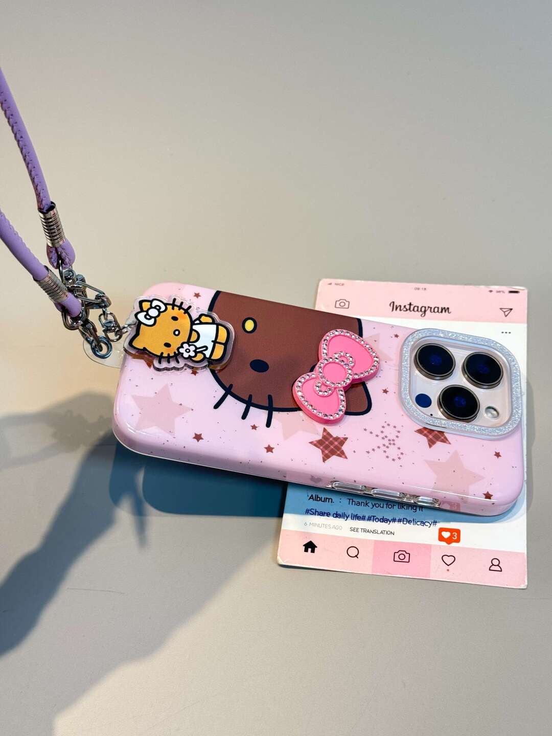 Tan Hellokitty Pink Star Cute Kawaii Phone Case #0537