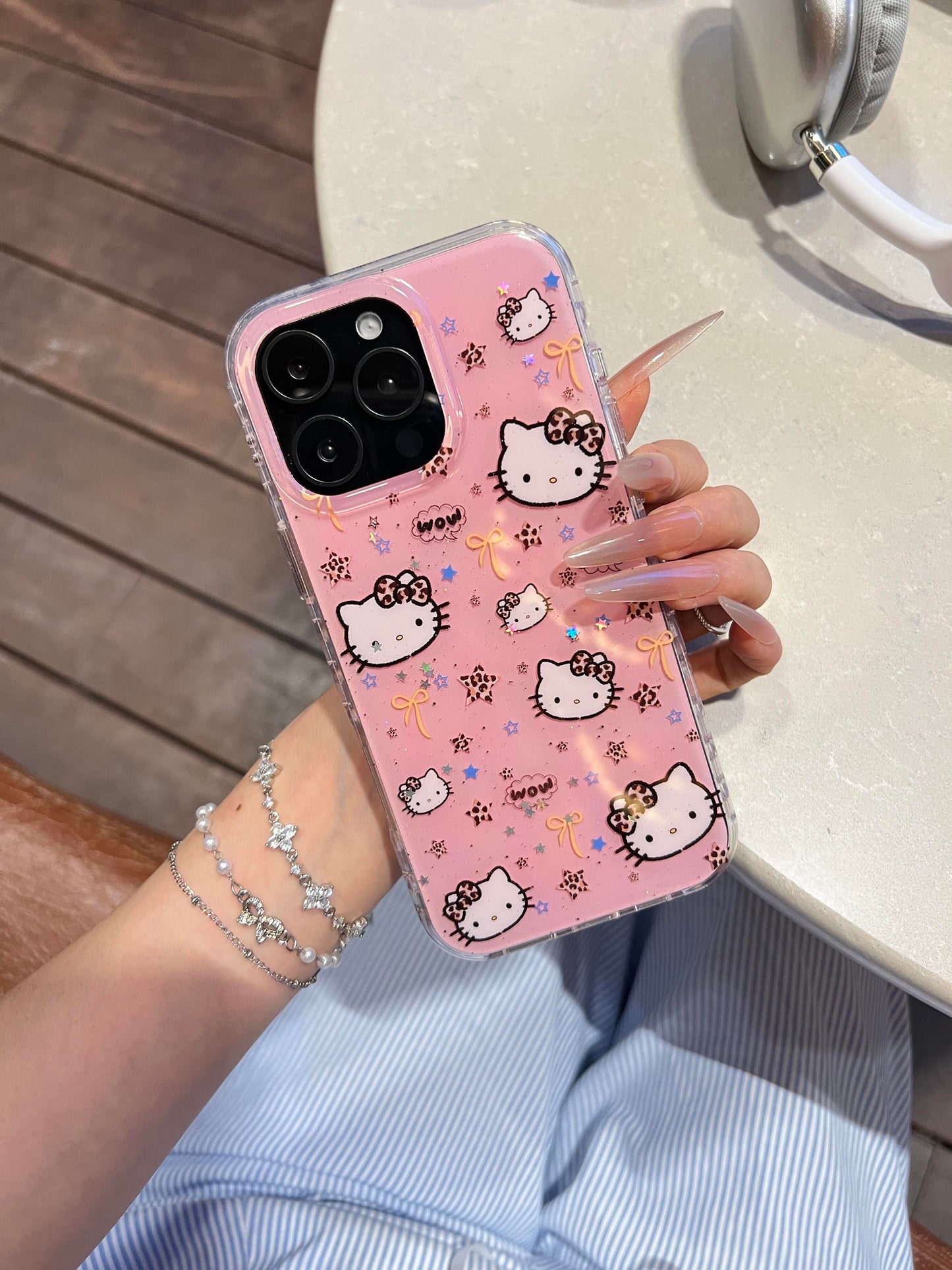 Hellokitty Pink Leopard Print Bow Cute Kawaii Phone Case #0533