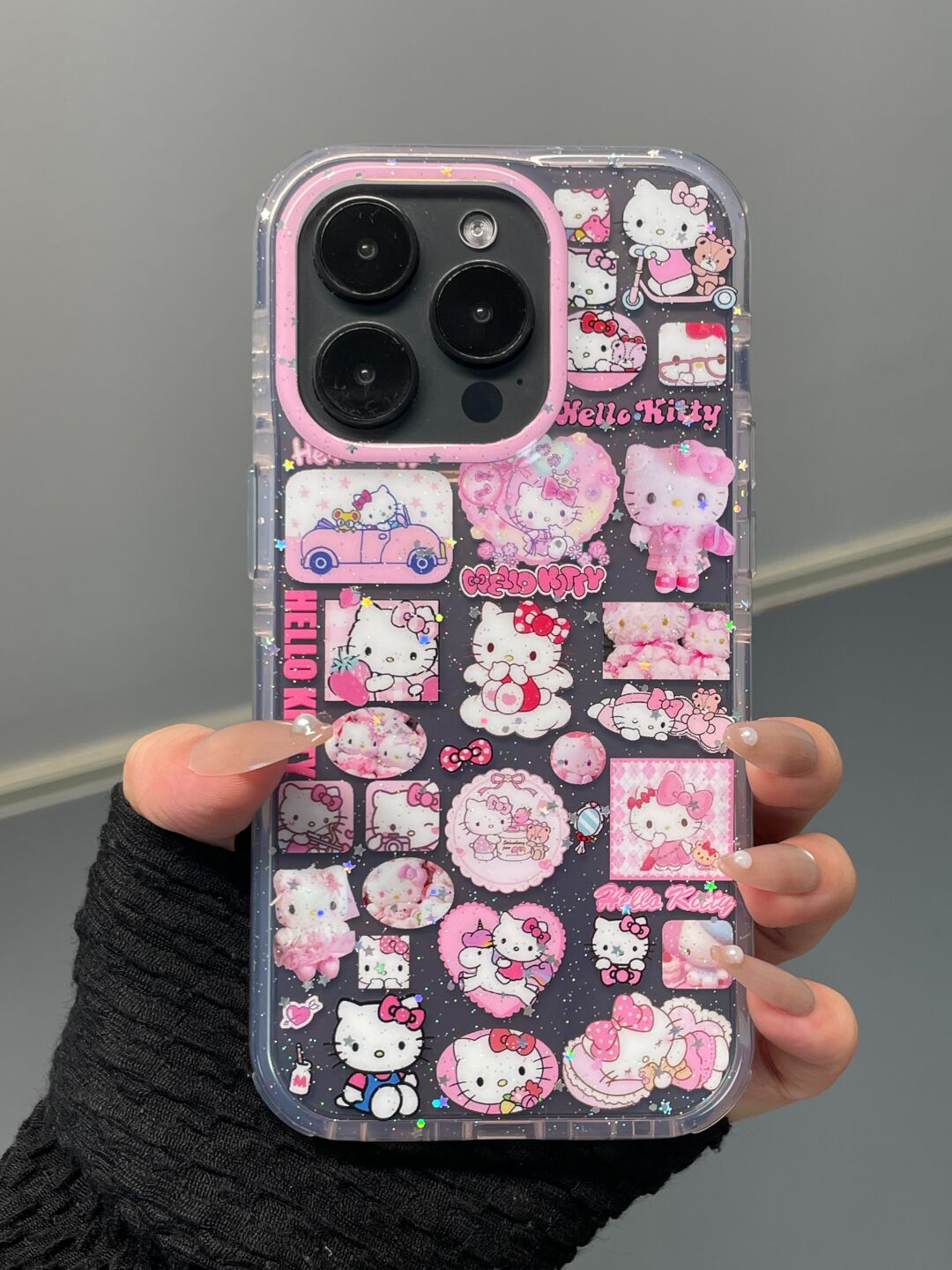 Hellokitty Pink Glitter Clear Cute Kawaii Phone Case #0522