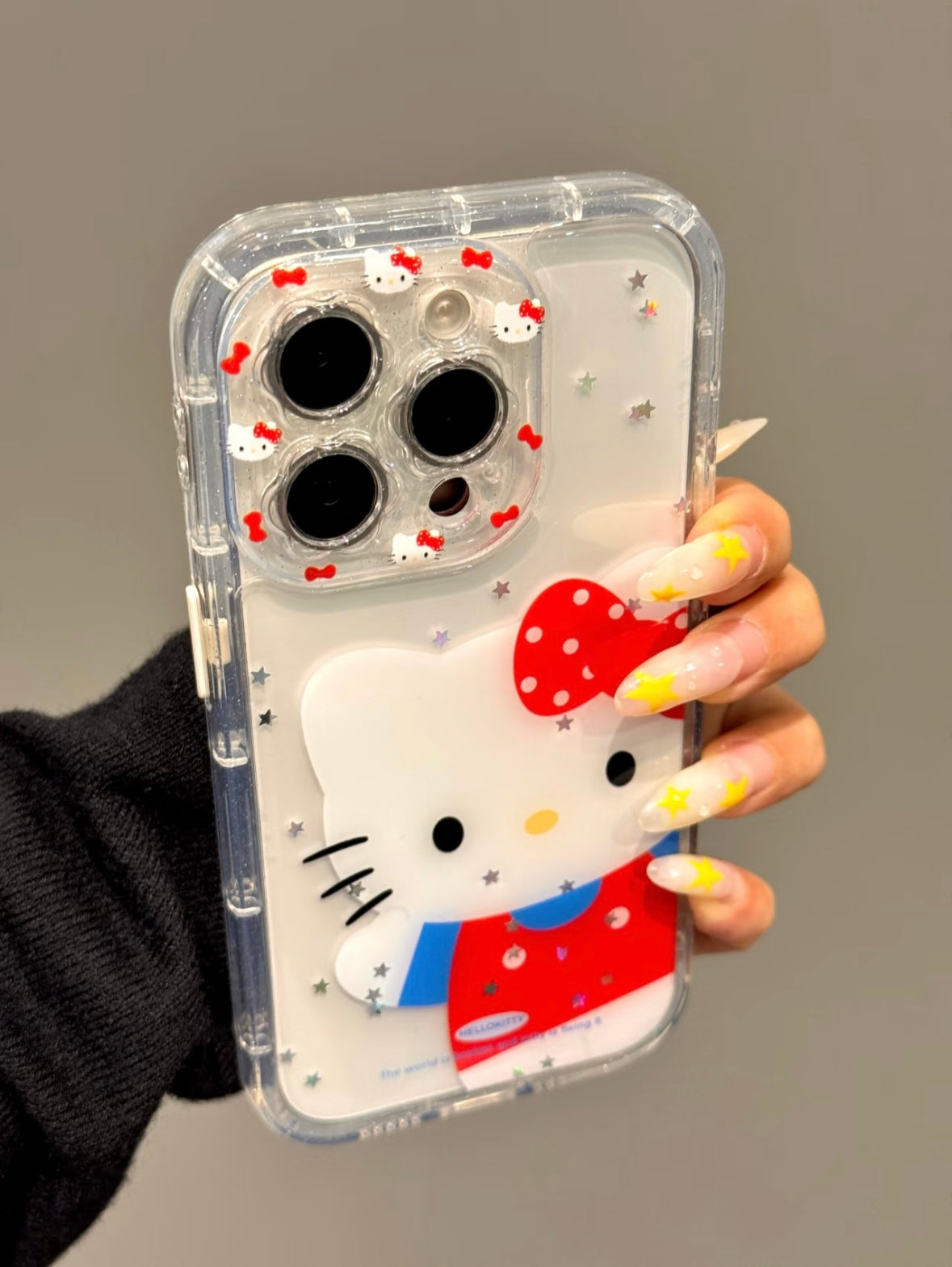 Hellokitty Glitter Clear Hello Kitty Pattern Lens Cute Kawaii Phone Case #0514
