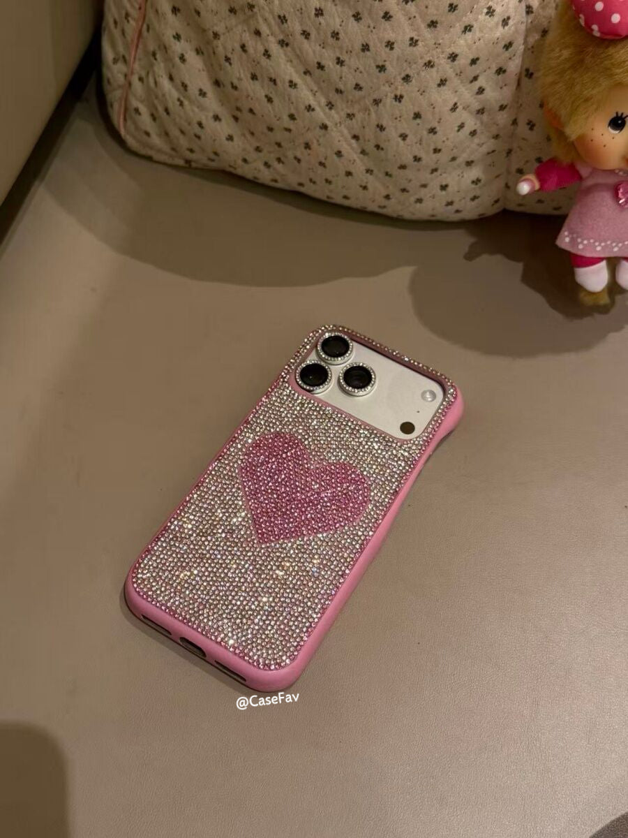 Sparkling Pink Handmade Rhinestones Cute Kawaii Phone Case #0581