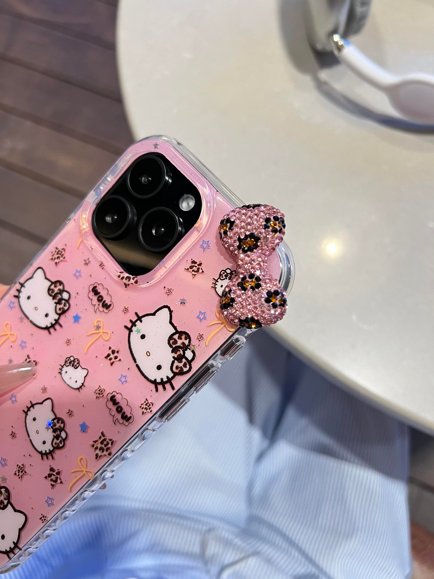 Hellokitty Pink Leopard Print Bow Cute Kawaii Phone Case #0533
