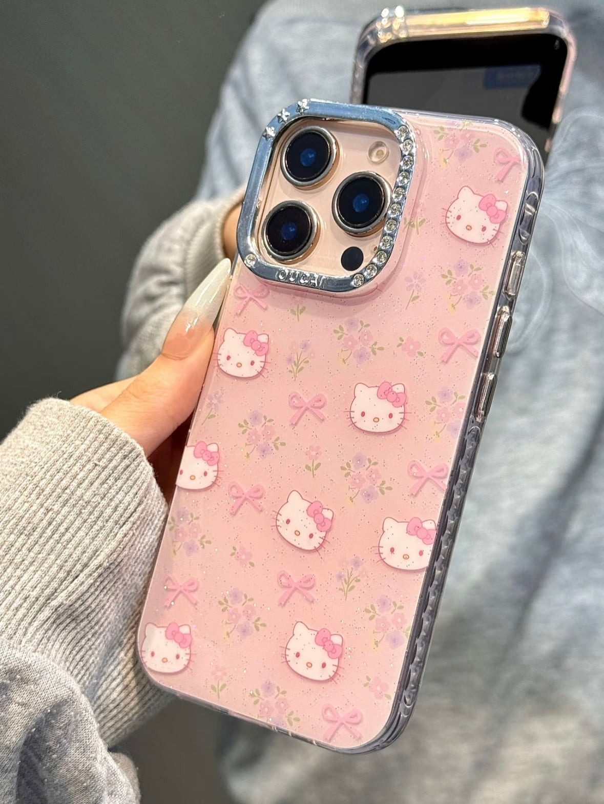 Hellokitty Pink Bow Flower Glitter Cute Kawaii Phone Case #0513