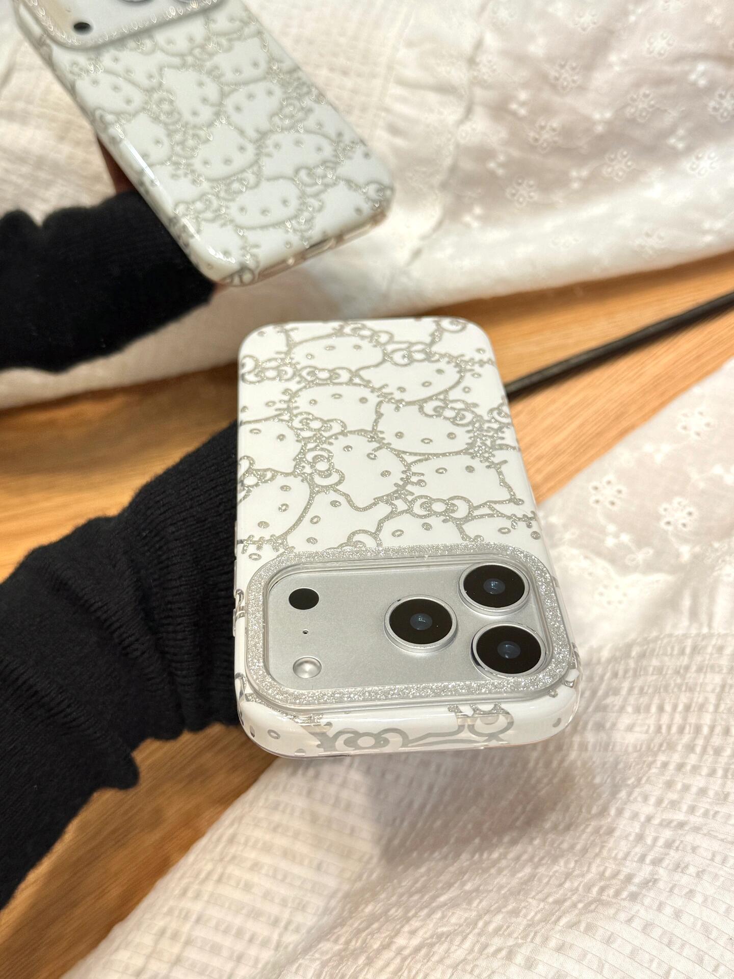 Hellokitty White Glitter Cute Kawaii Phone Case #0547