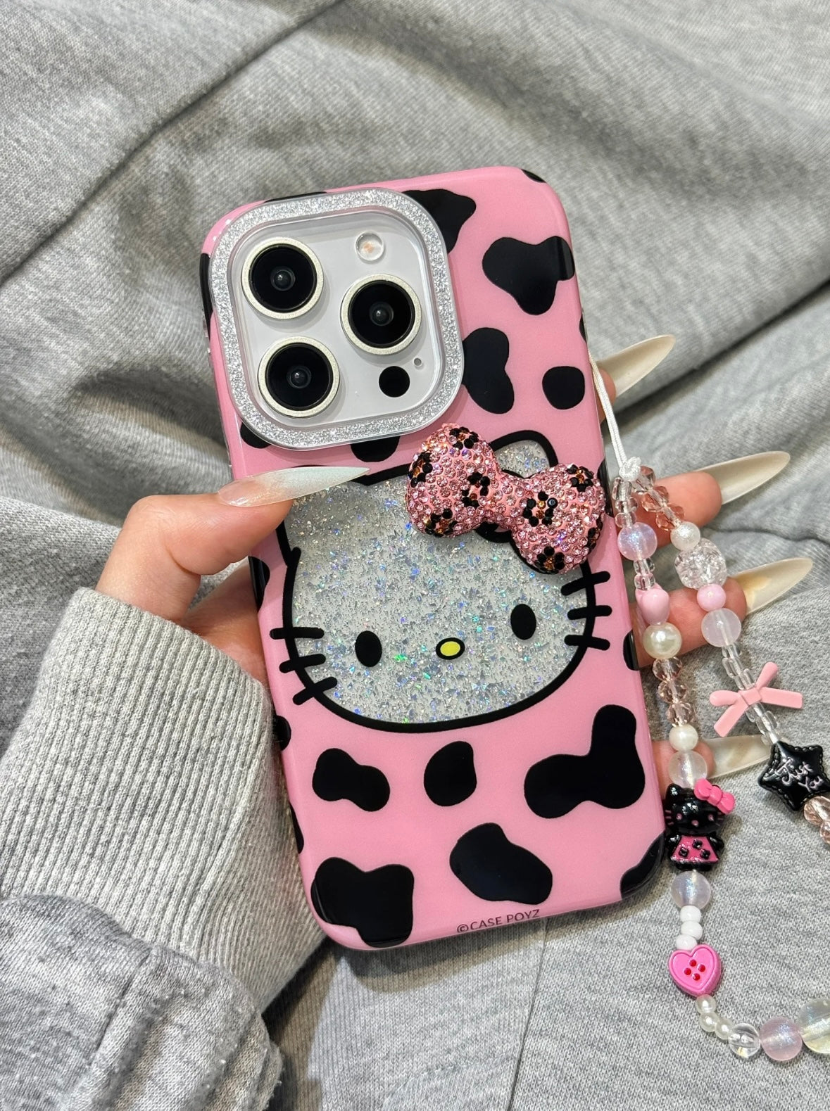 Hellokitty Pink Bow Tie Leopard Print Cute Kawaii Phone Case #0507