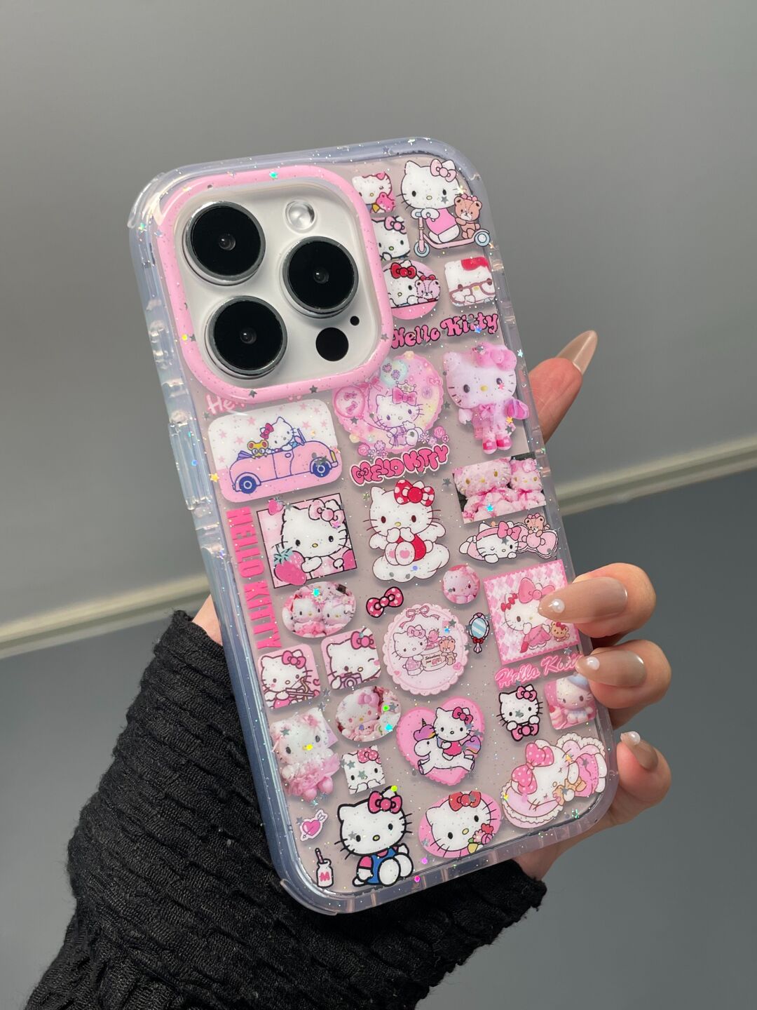Hellokitty Pink Glitter Clear Cute Kawaii Phone Case #0522