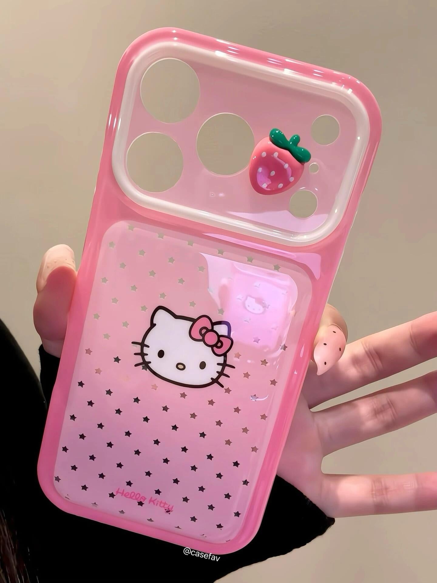 Hello Kitty Pink Polka-Dot Strawberry Phone Case #630