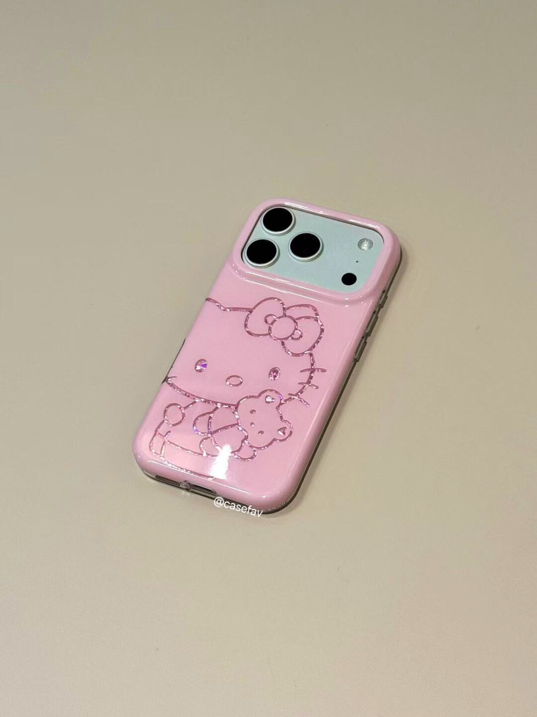 Hello Kitty Hugging Little Bear Pink Phone Case #632