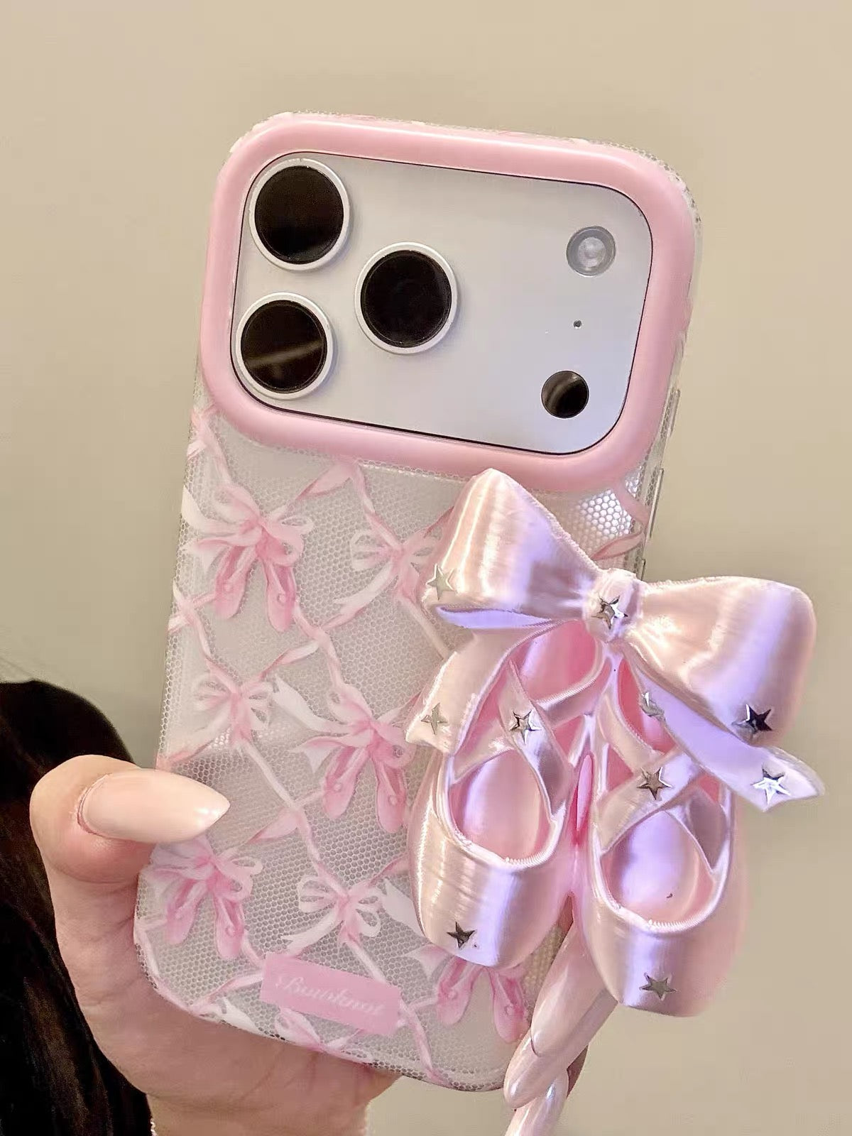 Pink Lace-Soled Ballet Bow Shoe Phone Case#678