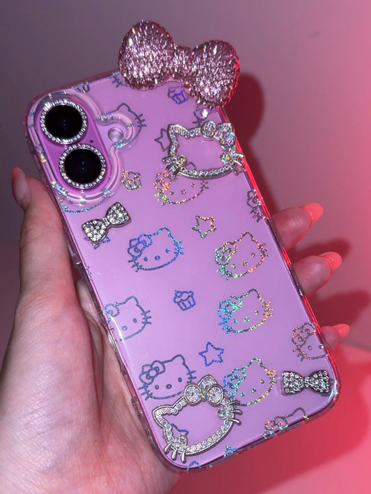 Hellokitty Handmade Rhinestones Glitter Clear Cute Kawaii Phone Case #0500