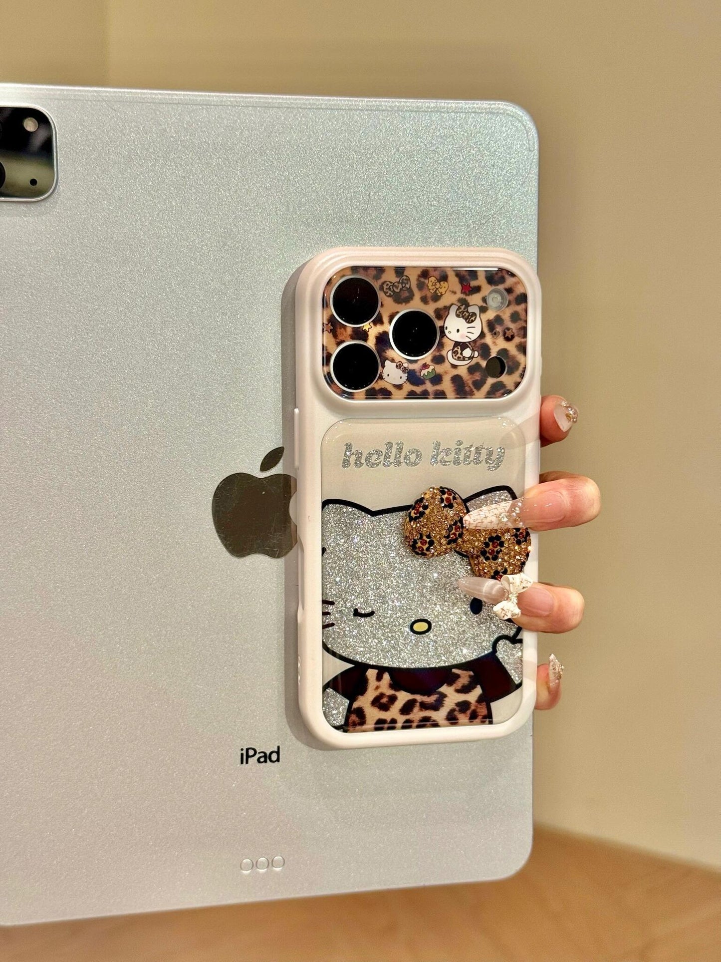 Hellokitty Leopard Print Glitter Cute Kawaii Phone Case #0587