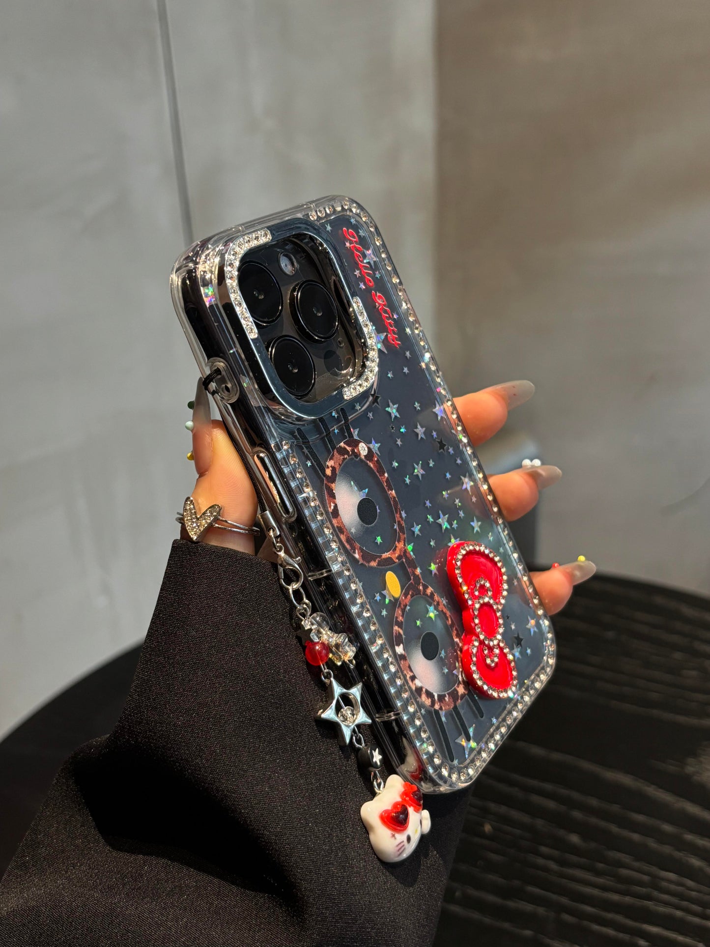 Hellokitty Eyeglasses Glitter Clear Cute Kawaii Phone Case #0477