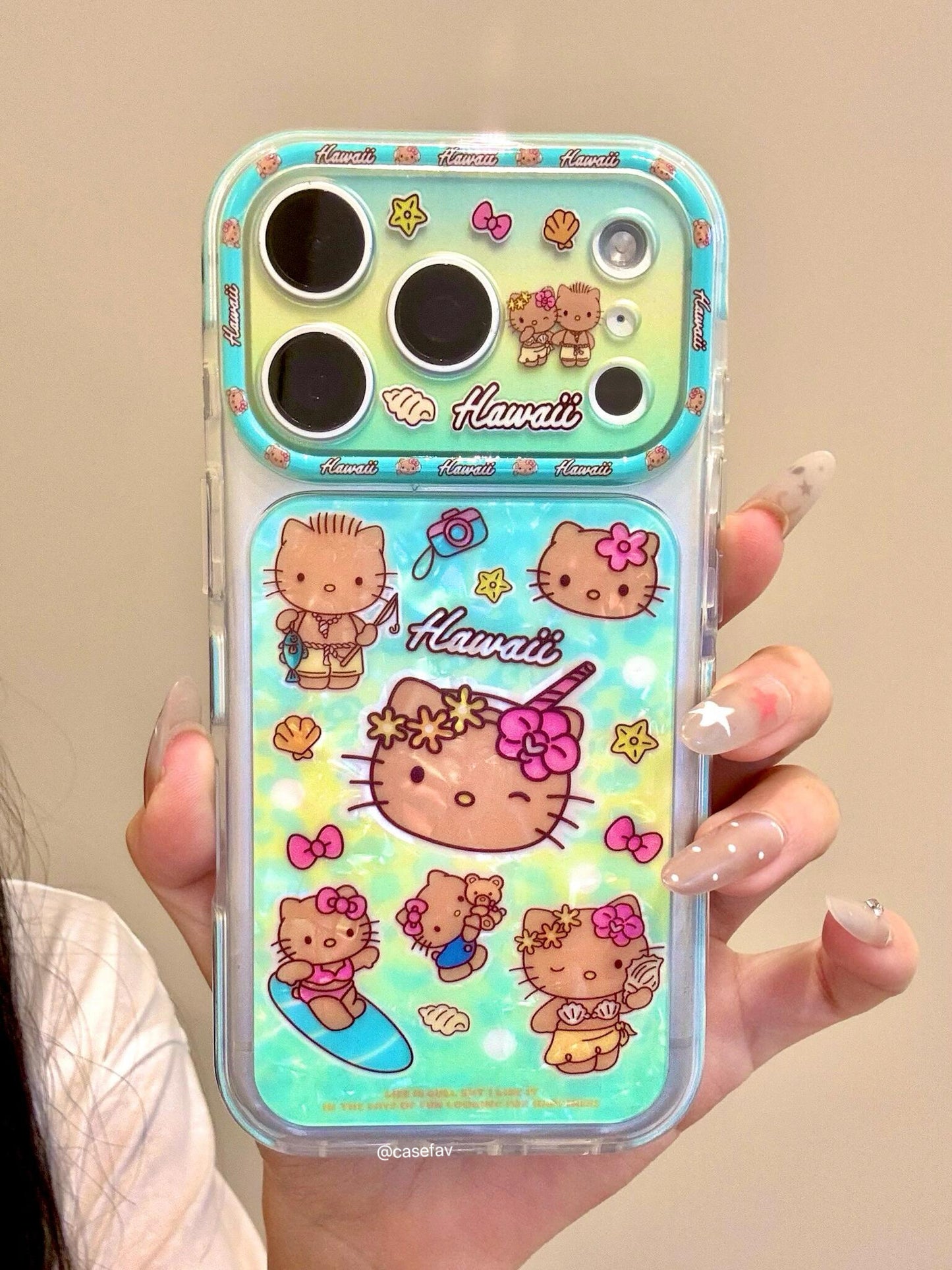Hello Kitty Hawaiian Green iPhone Case #642