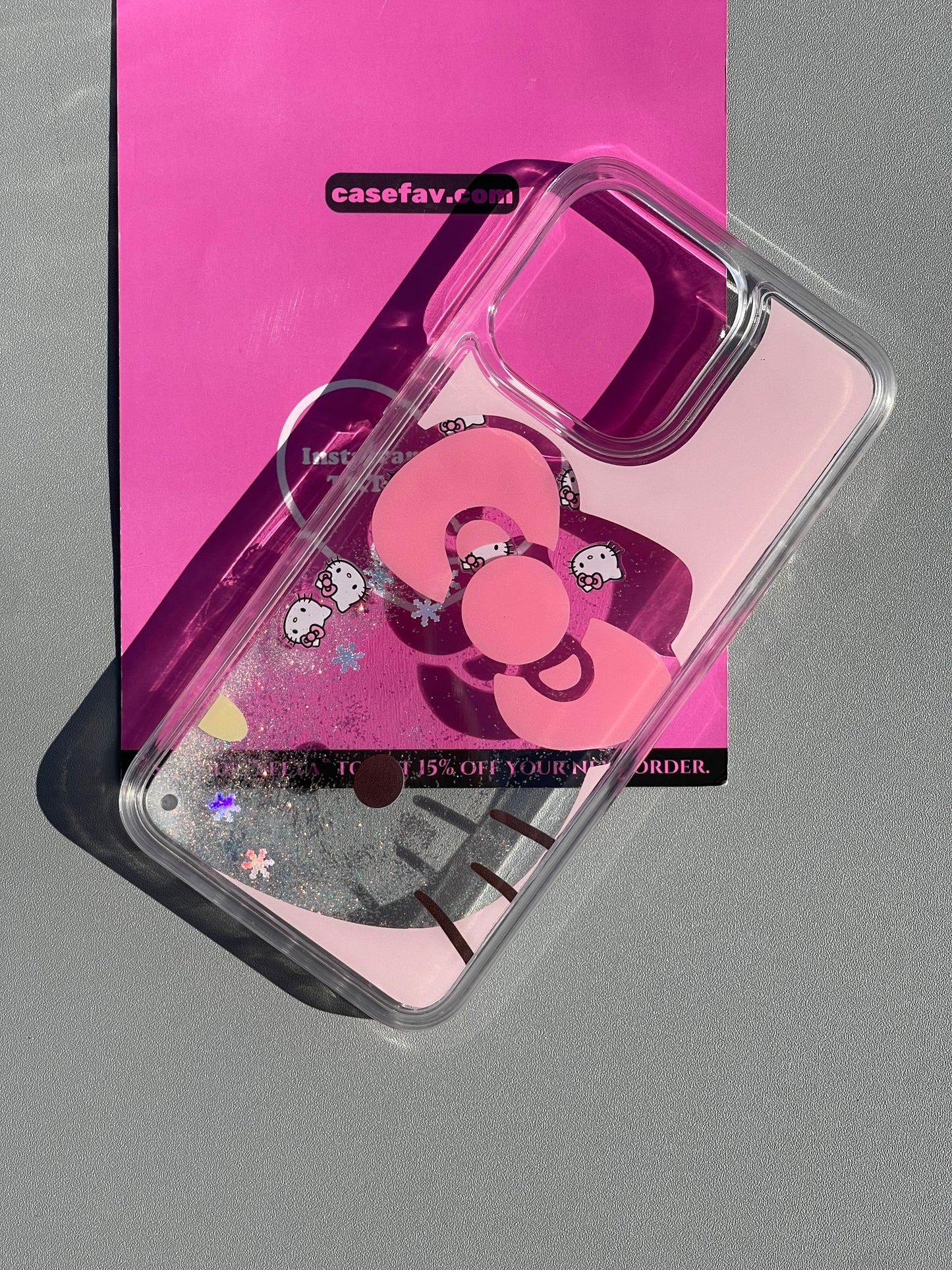 Hellokitty Pink Glitter Liquid Quicksand Cute Kawaii Phone Case #0358