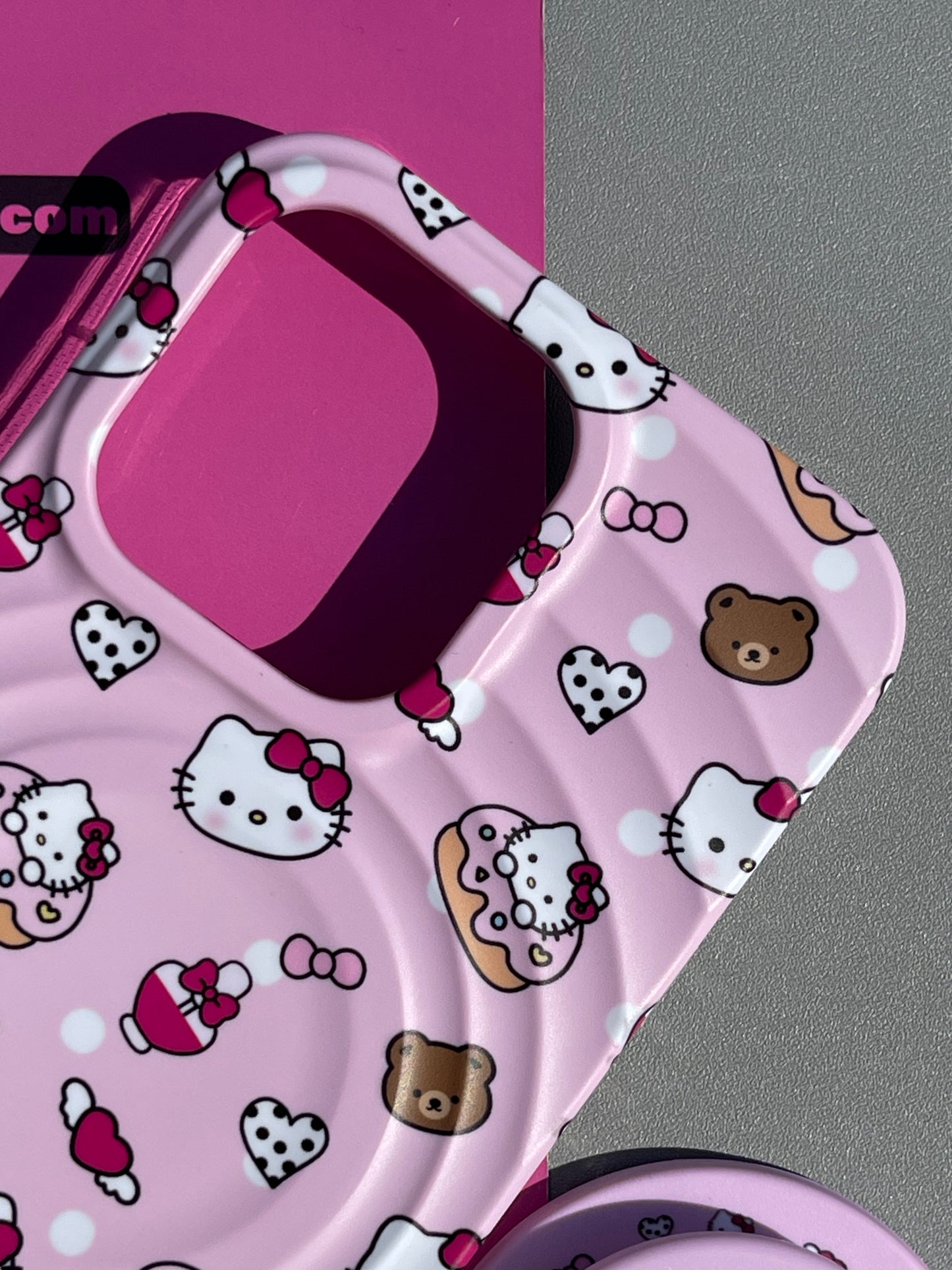 Hellokitty Pink Cute Kawaii MagSafe Case + MagSafe Stand Holder / Phone Grip #0389