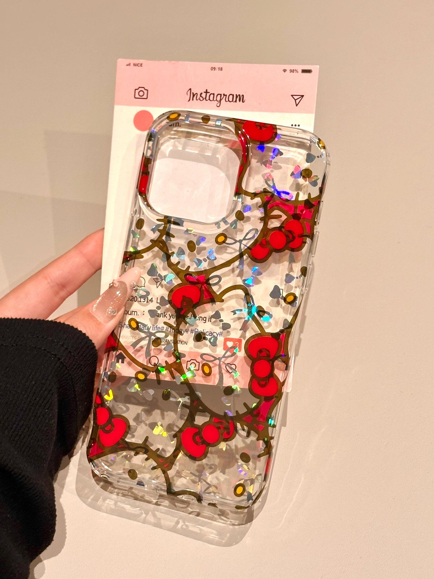 Hellokitty Glitter Clear Cute Kawaii Phone Case #0479