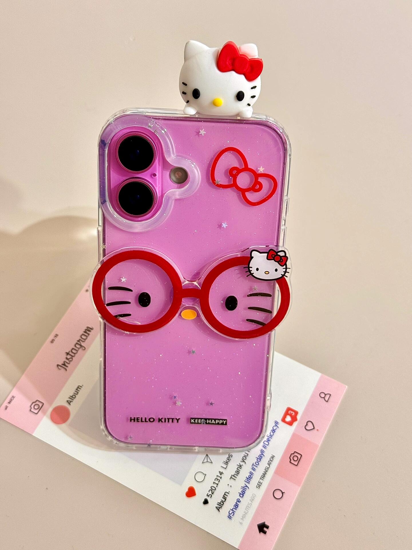 Hellokitty Hiper Clear Glasses Cute Kawaii Phone Case #0486