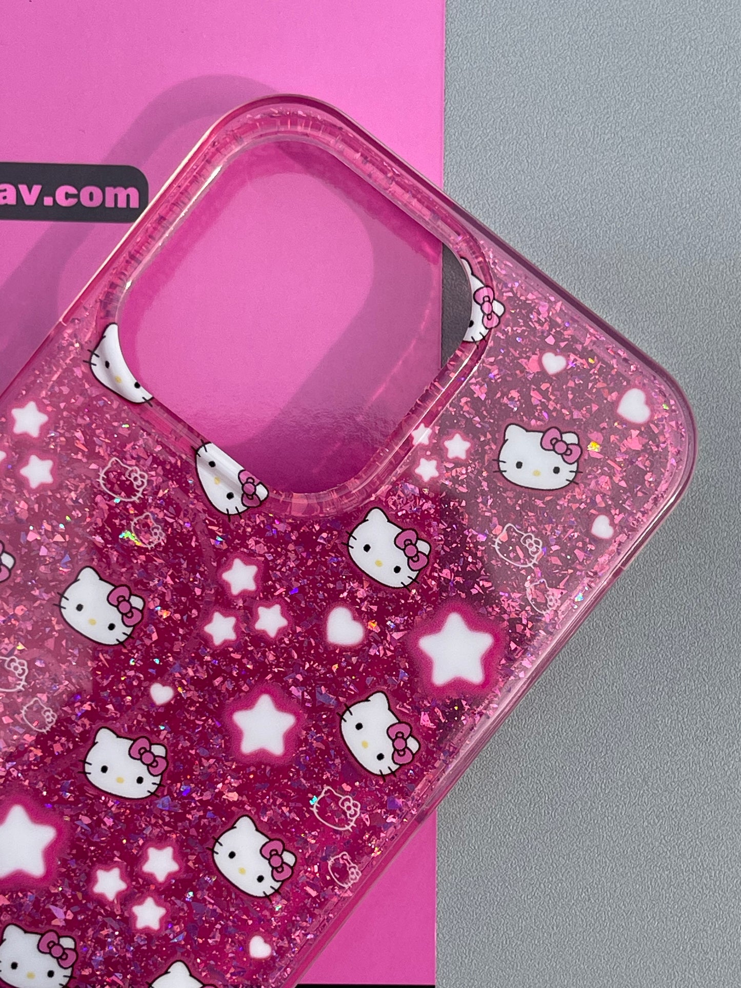 Hellokitty Pink Star Glitter Cute Kawaii Phone Case #0405