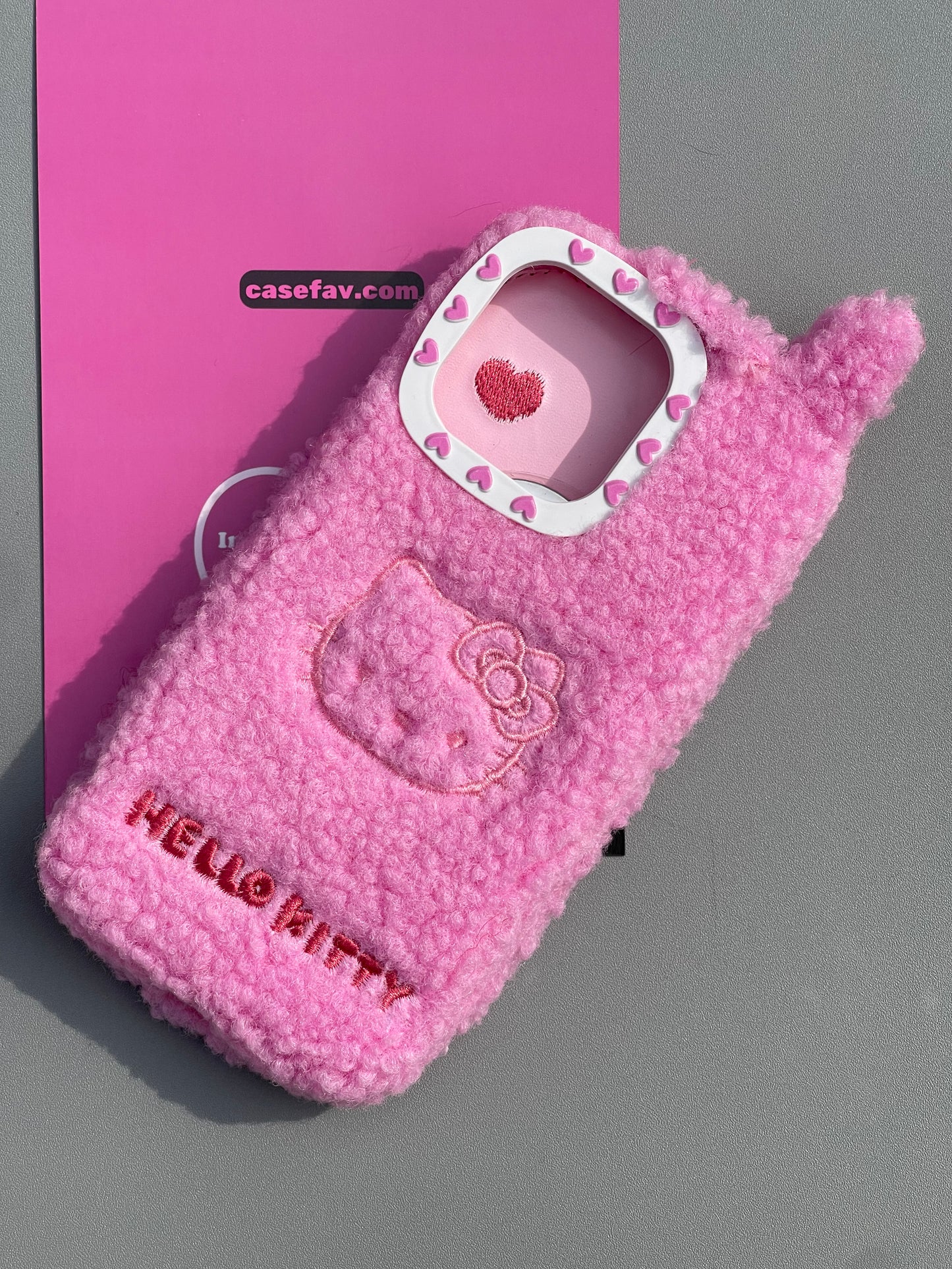 Hellokitty Pink Plush Flap Retro Cute Kawaii Phone Case #0362