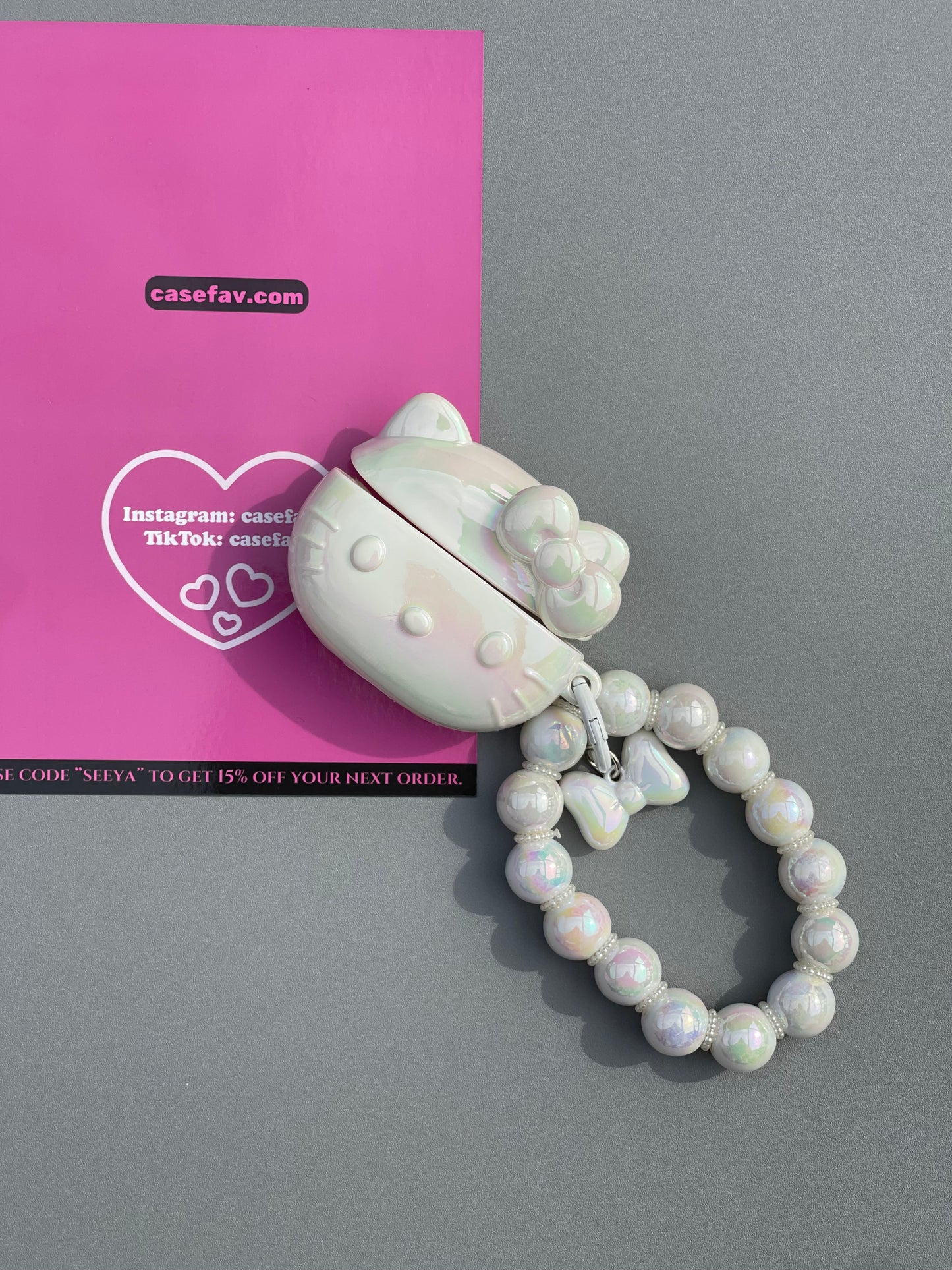 Hellokitty Shape Cute Kawaii AirPods Case With Chain#0365