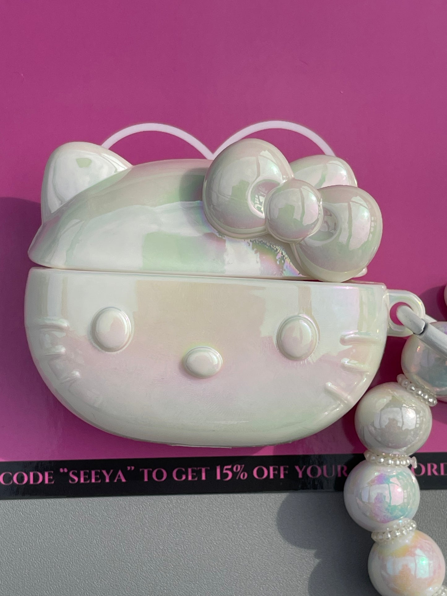 Hellokitty Shape Cute Kawaii AirPods Case With Chain#0365