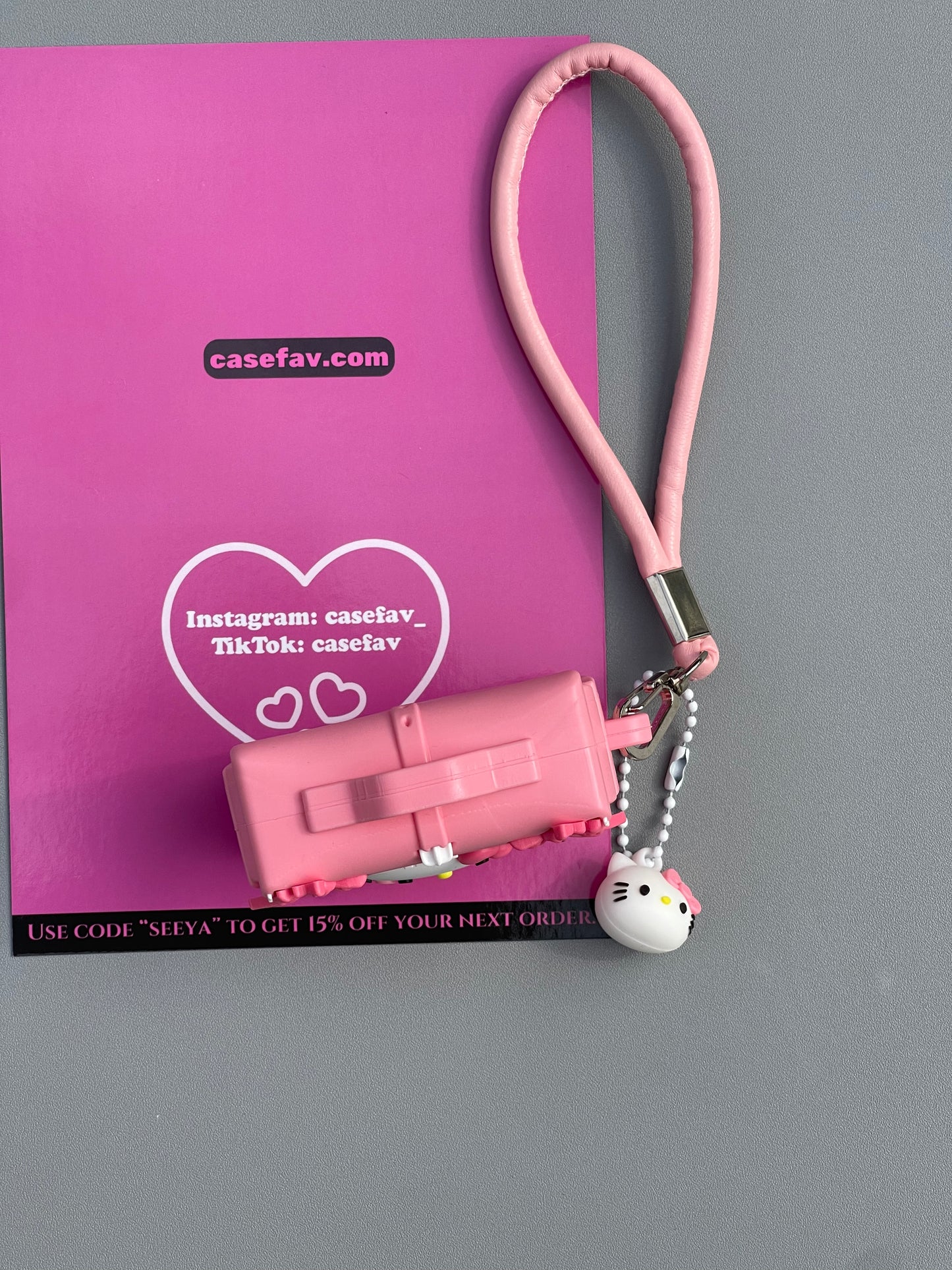 Hellokitty Pink Handbag Shape Silicone Cute Kawaii AirPods Case With Chain #0368