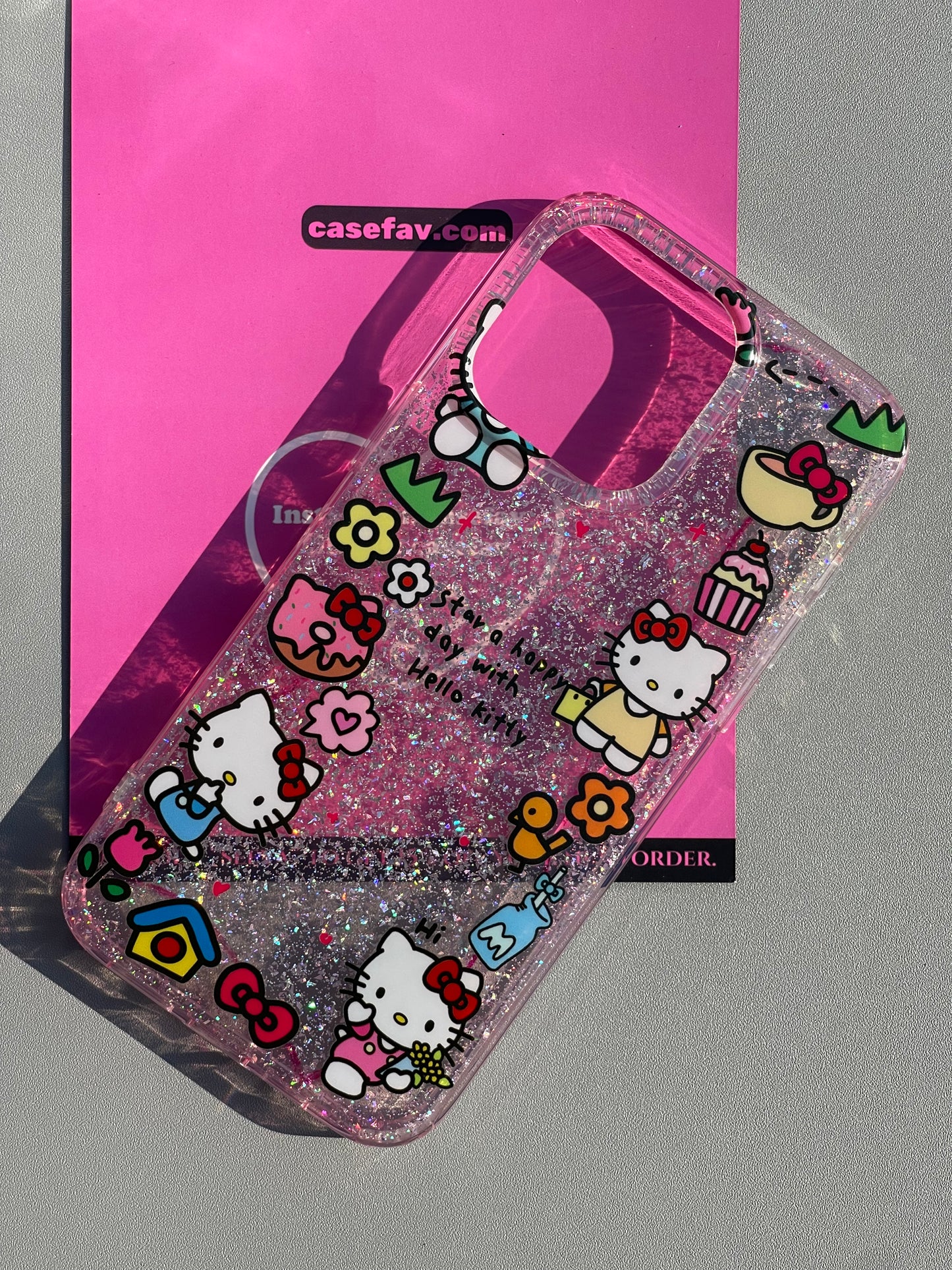 Hellokitty Clear Glitter Cute Kawaii Phone Case #0396