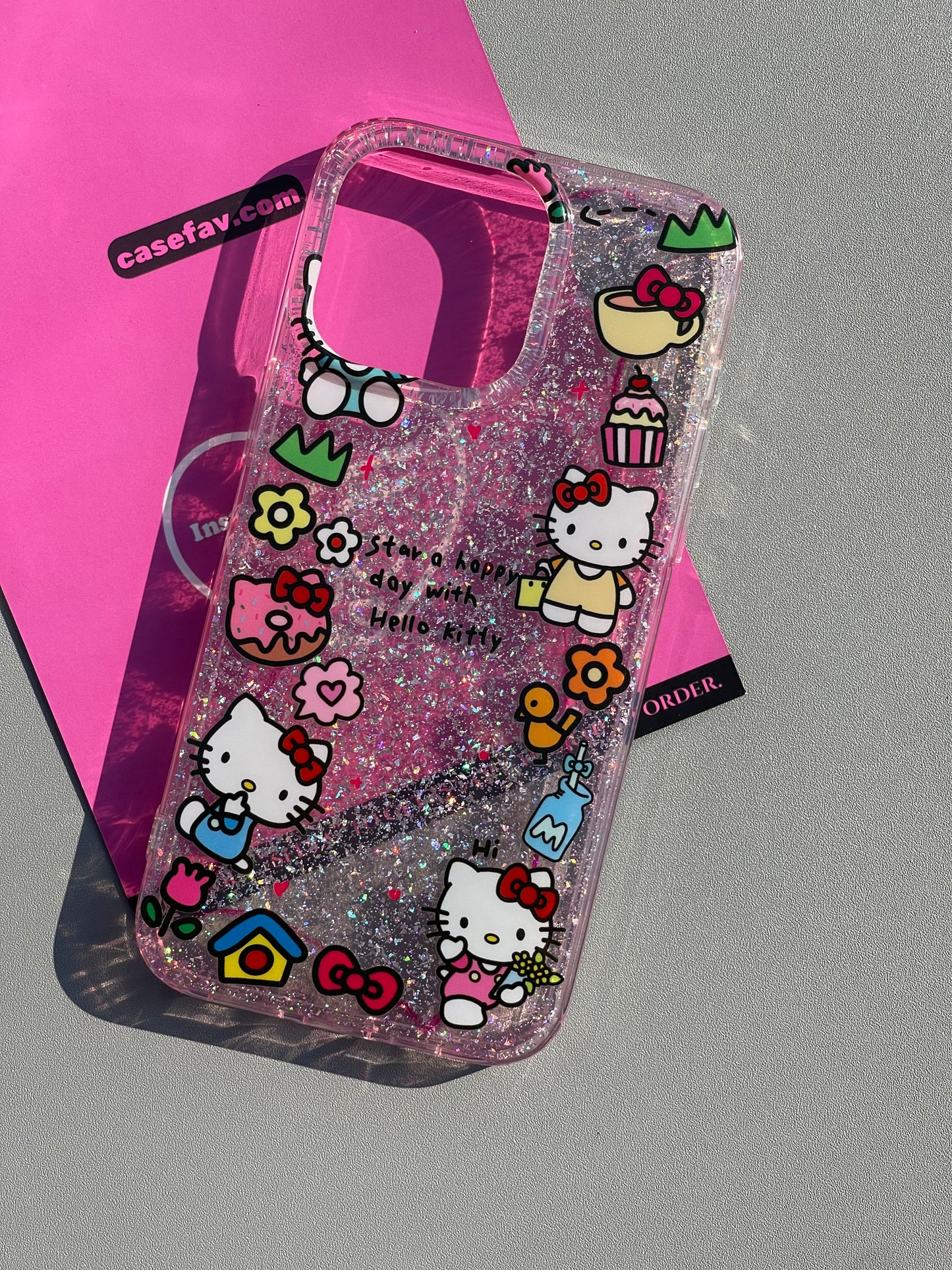 Hellokitty Clear Glitter Cute Kawaii Phone Case #0396