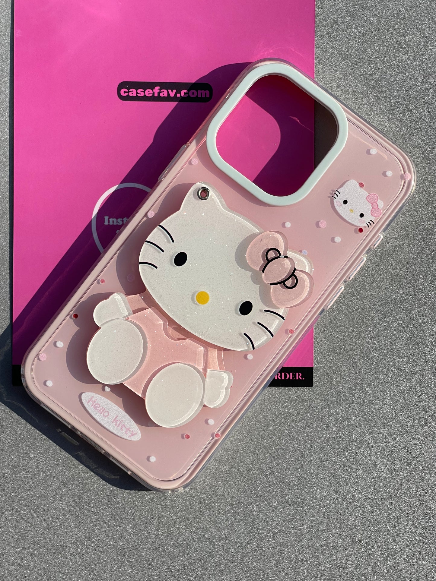Hellokitty Pink Swivel Mirror Cute Kawaii Phone Case #0373