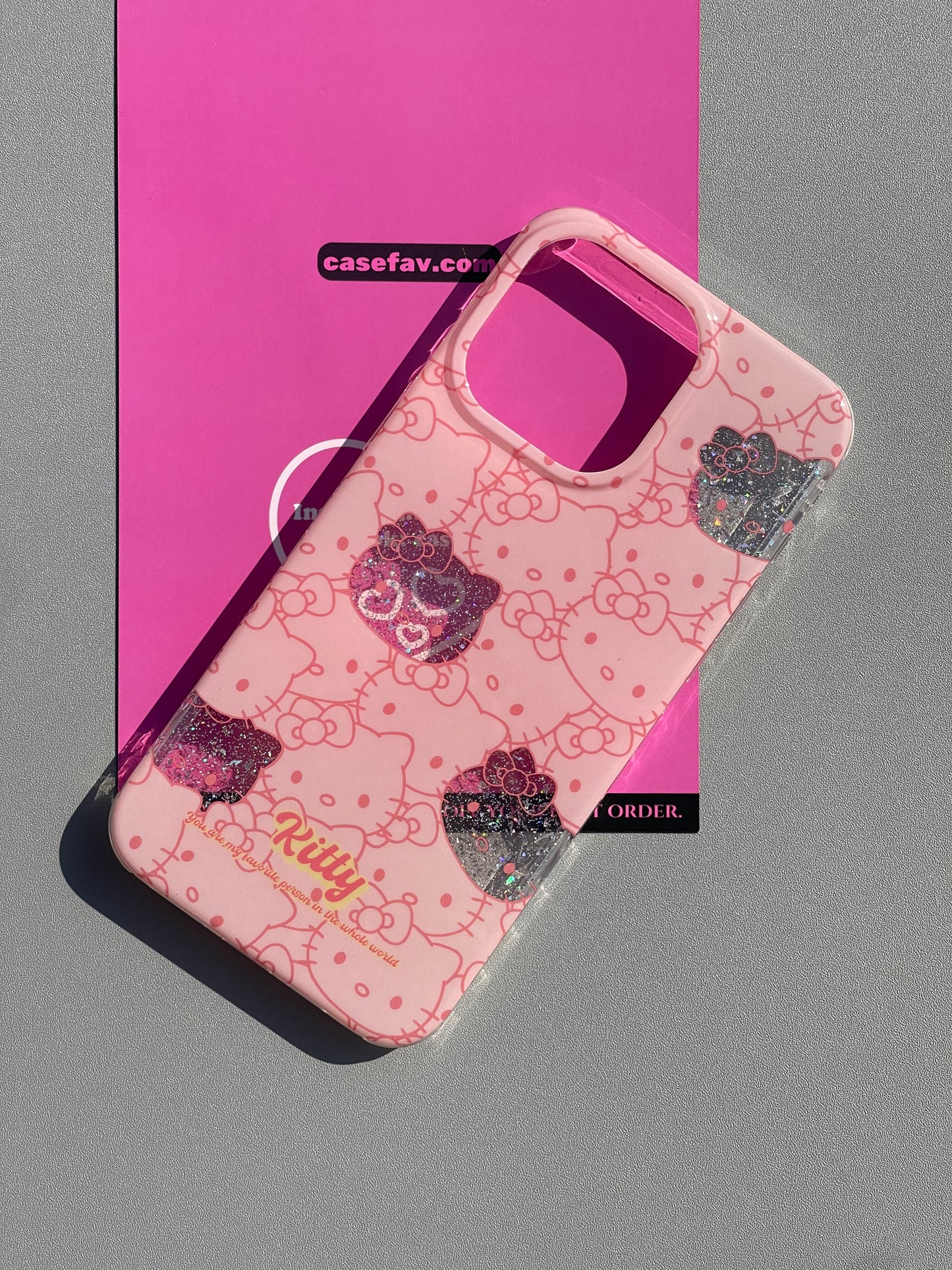 Hellokitty Pink Glitter Cute Kawaii Phone Case #0377