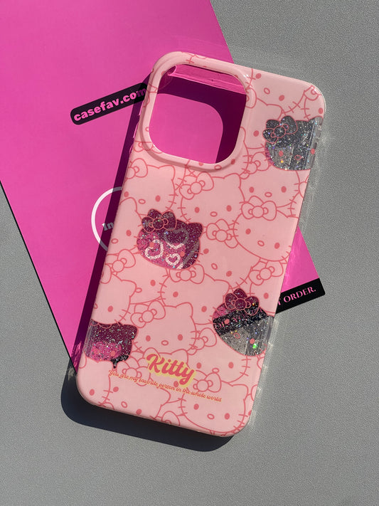 Hellokitty Pink Glitter Cute Kawaii Phone Case #0377