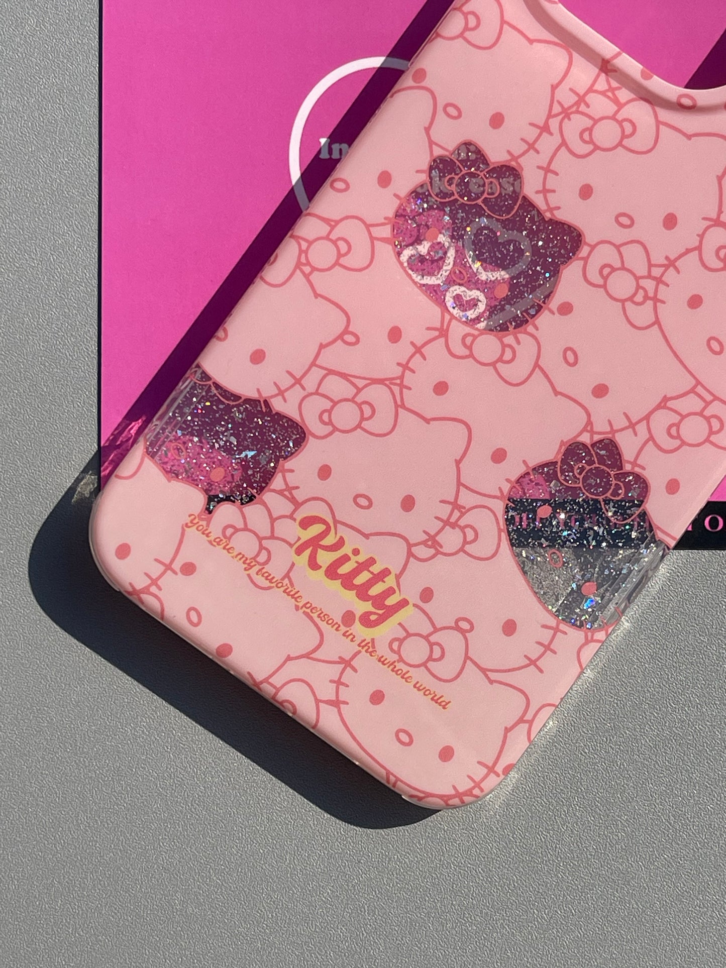 Hellokitty Pink Glitter Cute Kawaii Phone Case #0377