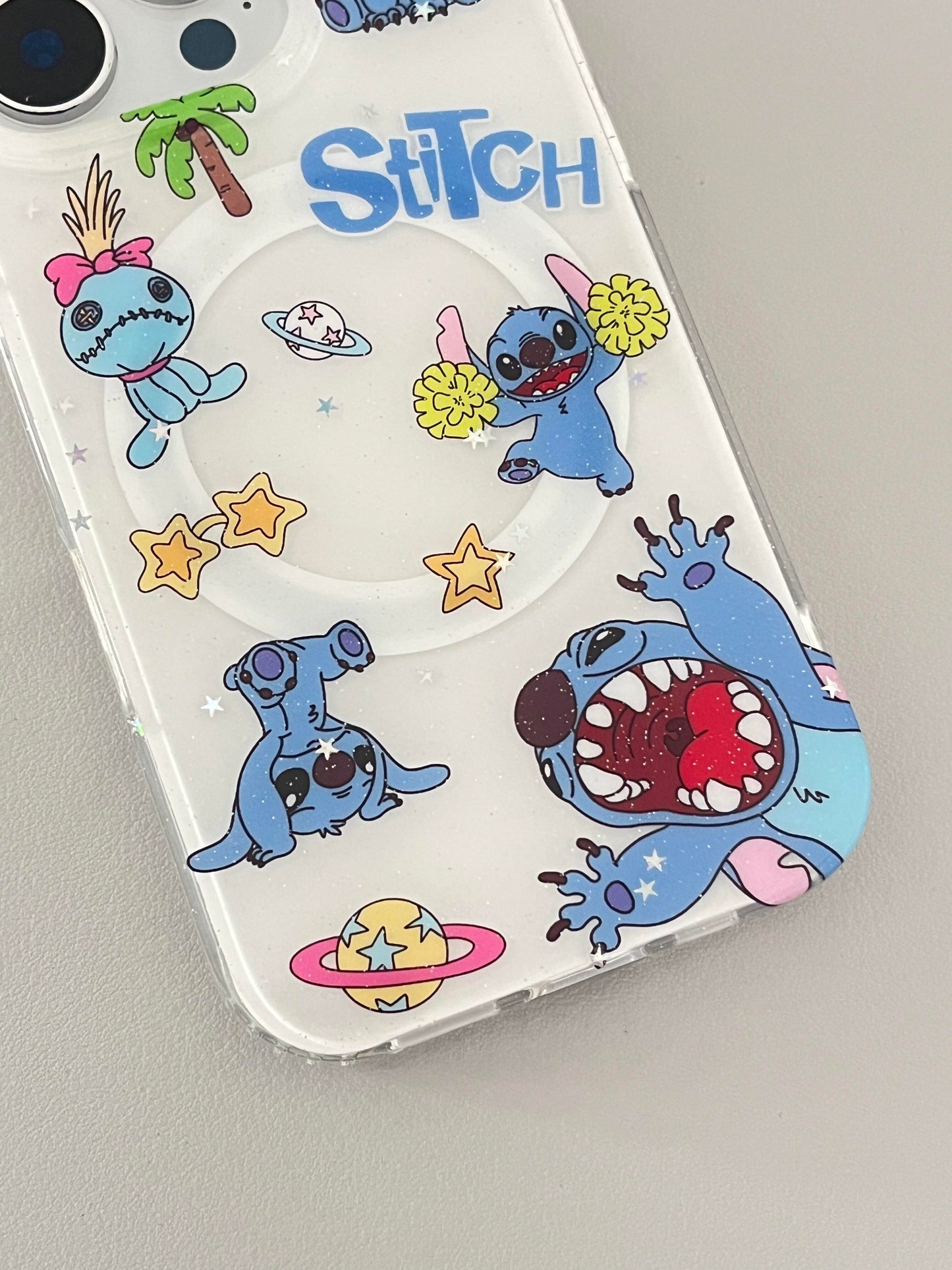 Stitch Cute Kawaii MagSafe Case + MagSafe Stand Holder / Phone Grip #0494
