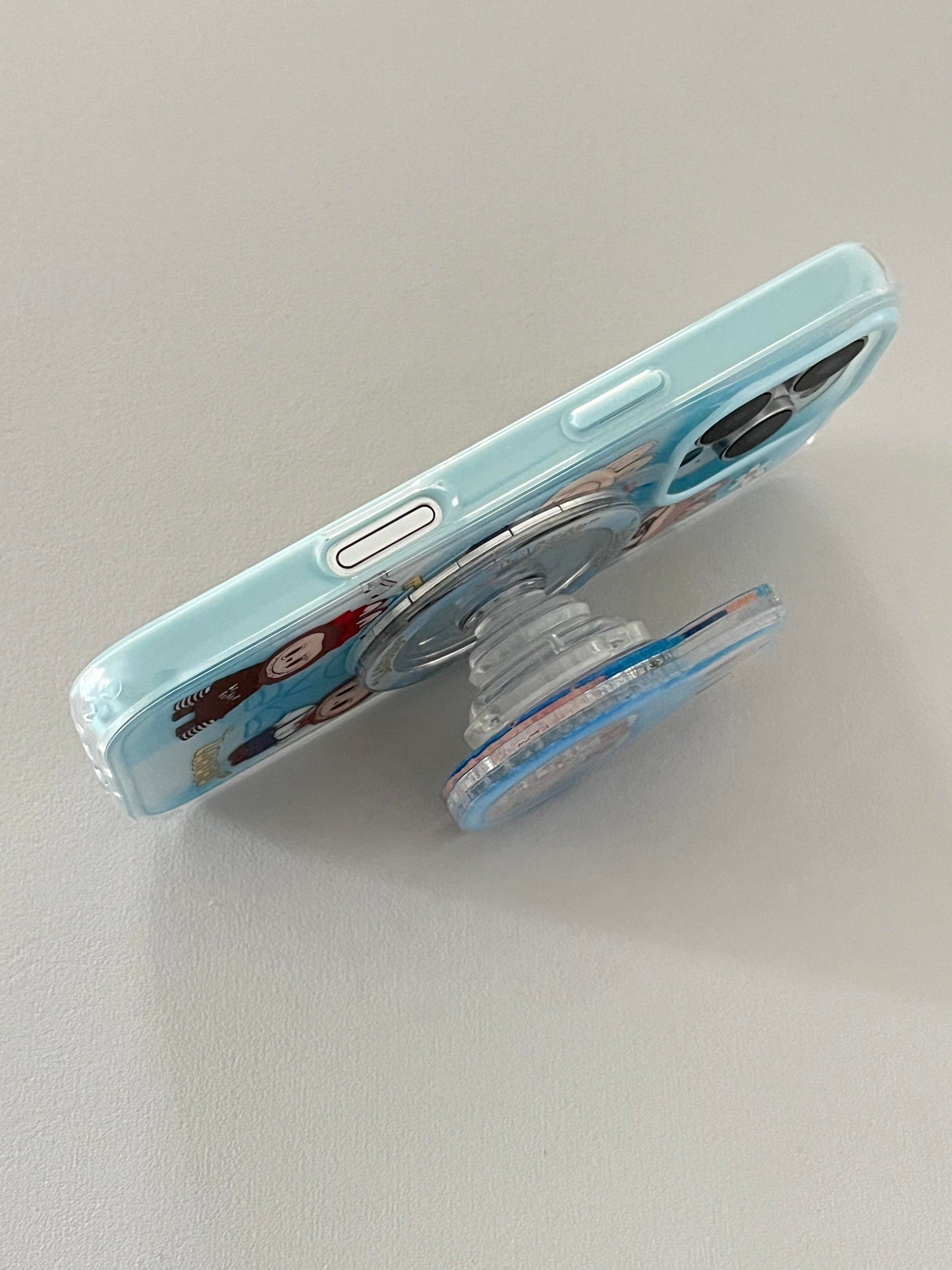LABUBU Blue Cute Kawaii MagSafe Case + MagSafe Stand Holder / Phone Grip #0493