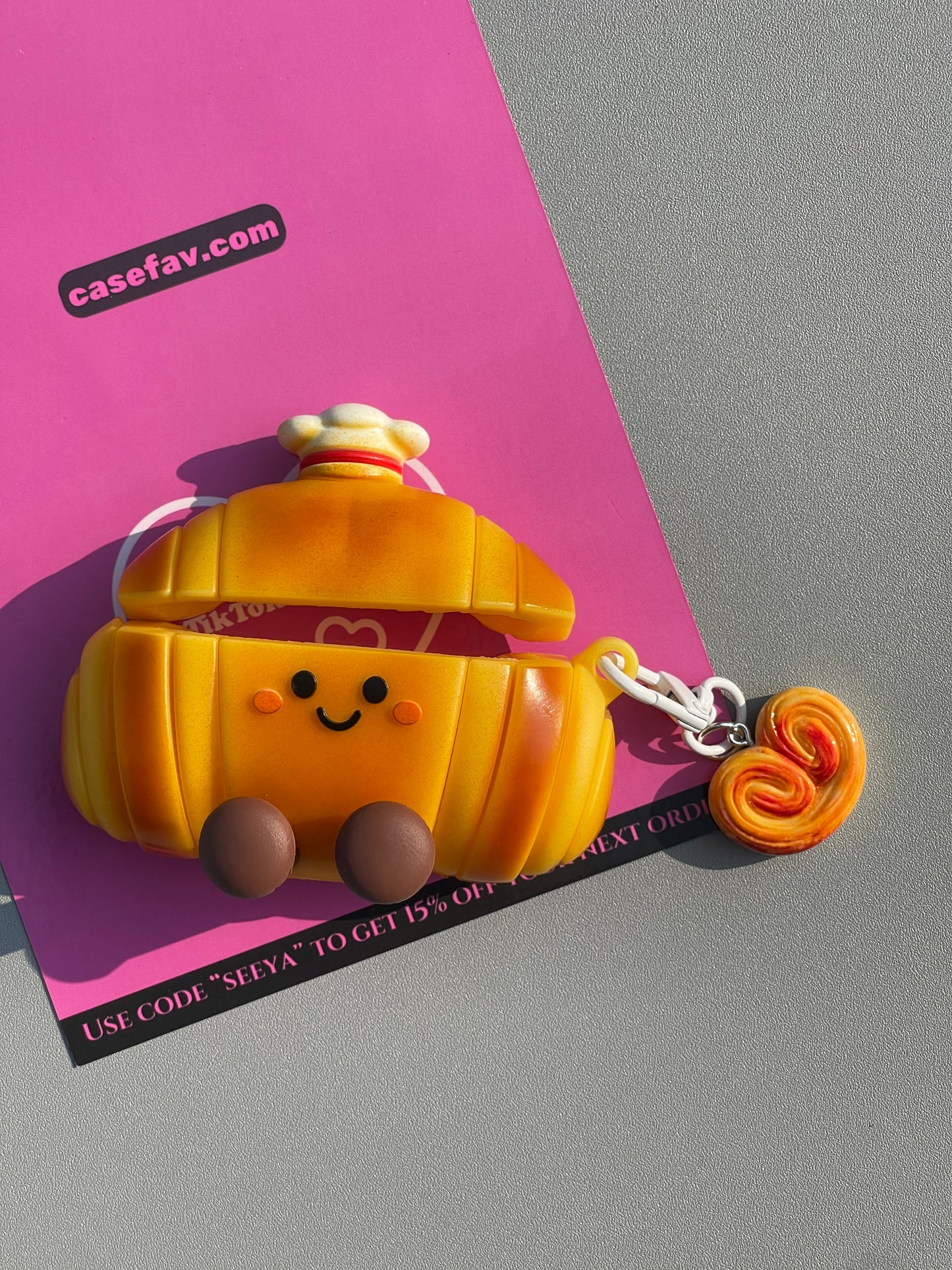 Croissant Funny Shape Silicone Cute Kawaii AirPods Case #0402