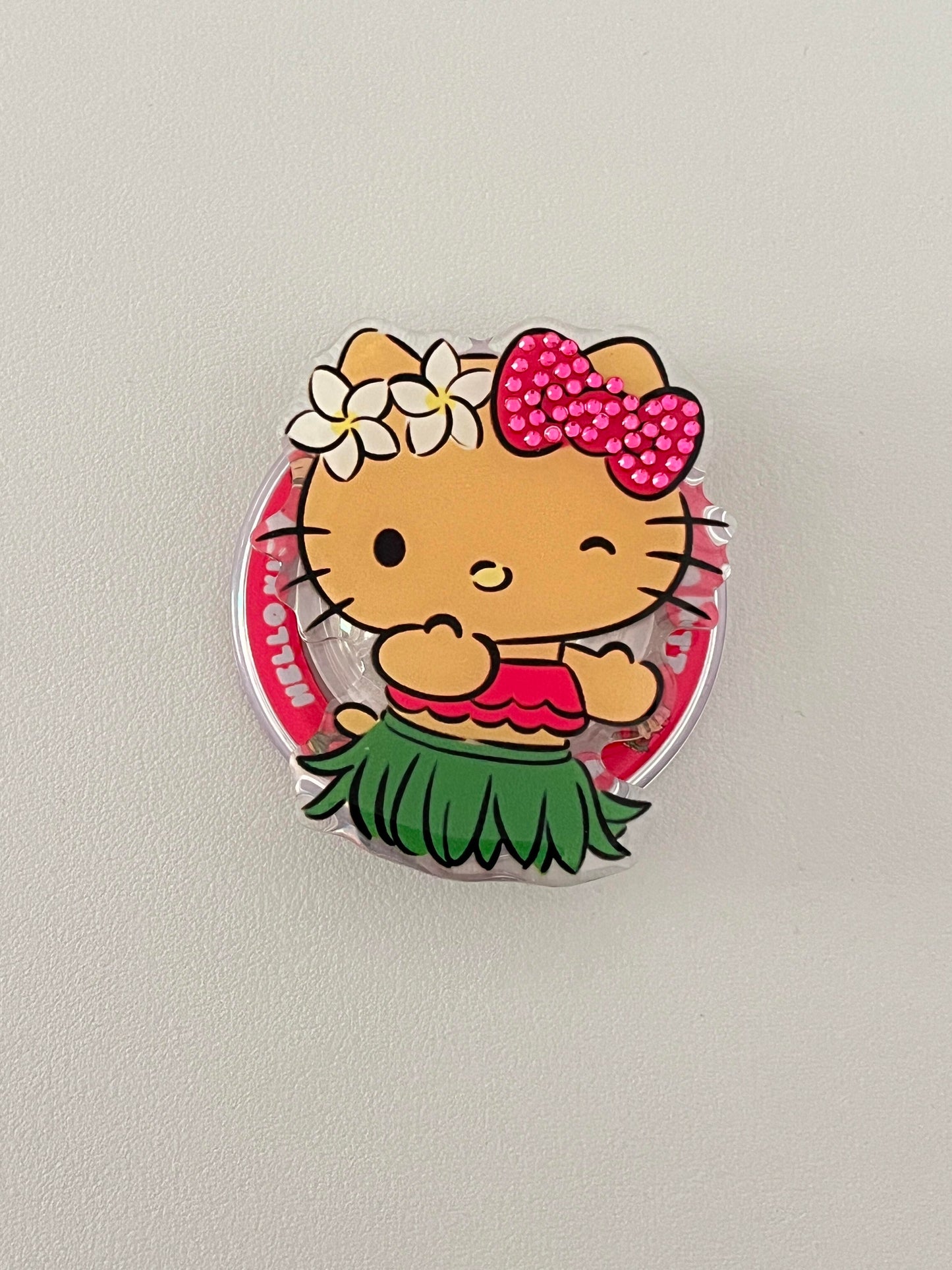 Hawaii Tan Hellokitty Vacation Cute Kawaii MagSafe Case + MagSafe Stand Holder / Phone Grip #0490