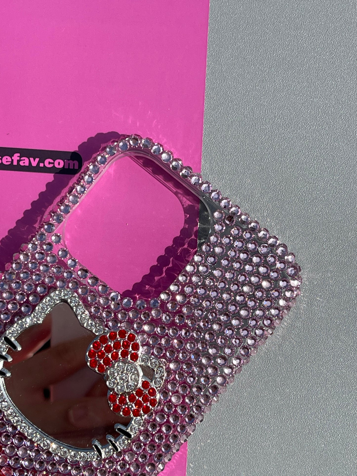 Hellokitty Shape Mirror Handmade Diamond Rhinestone Phone Case #0413