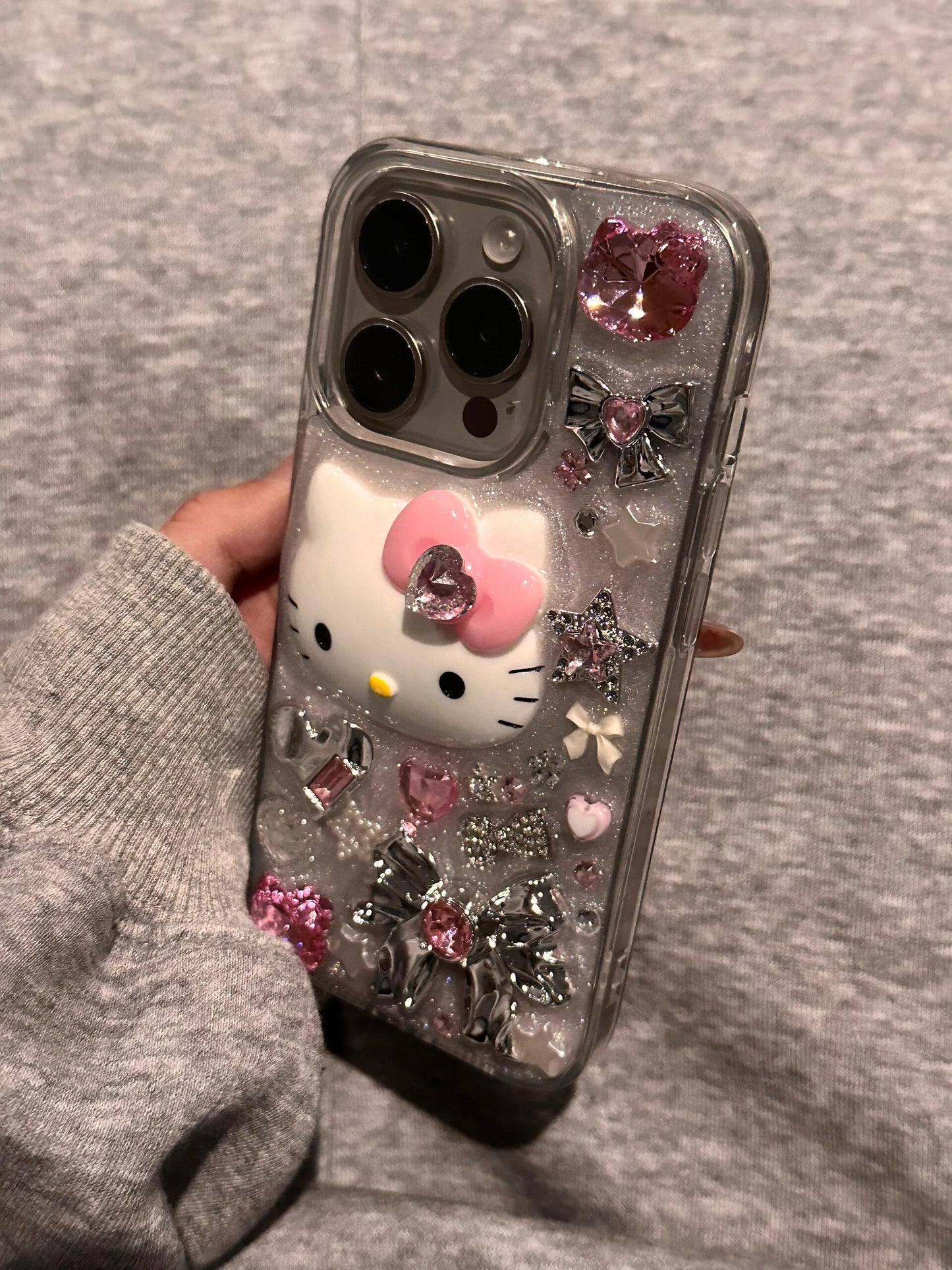 Hellokitty Handmade Rhinestones Clear Cute Kawaii Phone Case #0497
