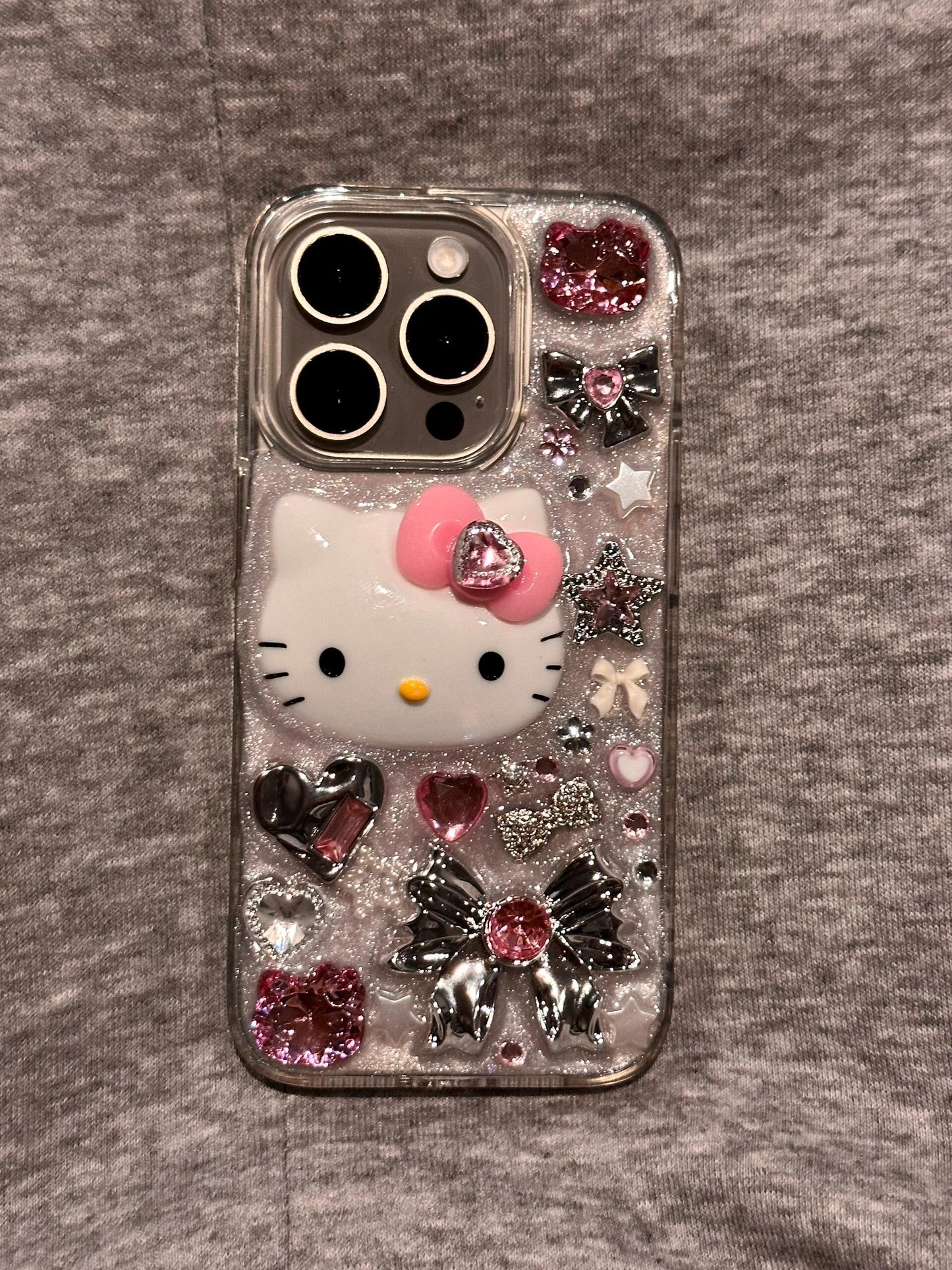 Hellokitty Handmade Rhinestones Clear Cute Kawaii Phone Case #0497