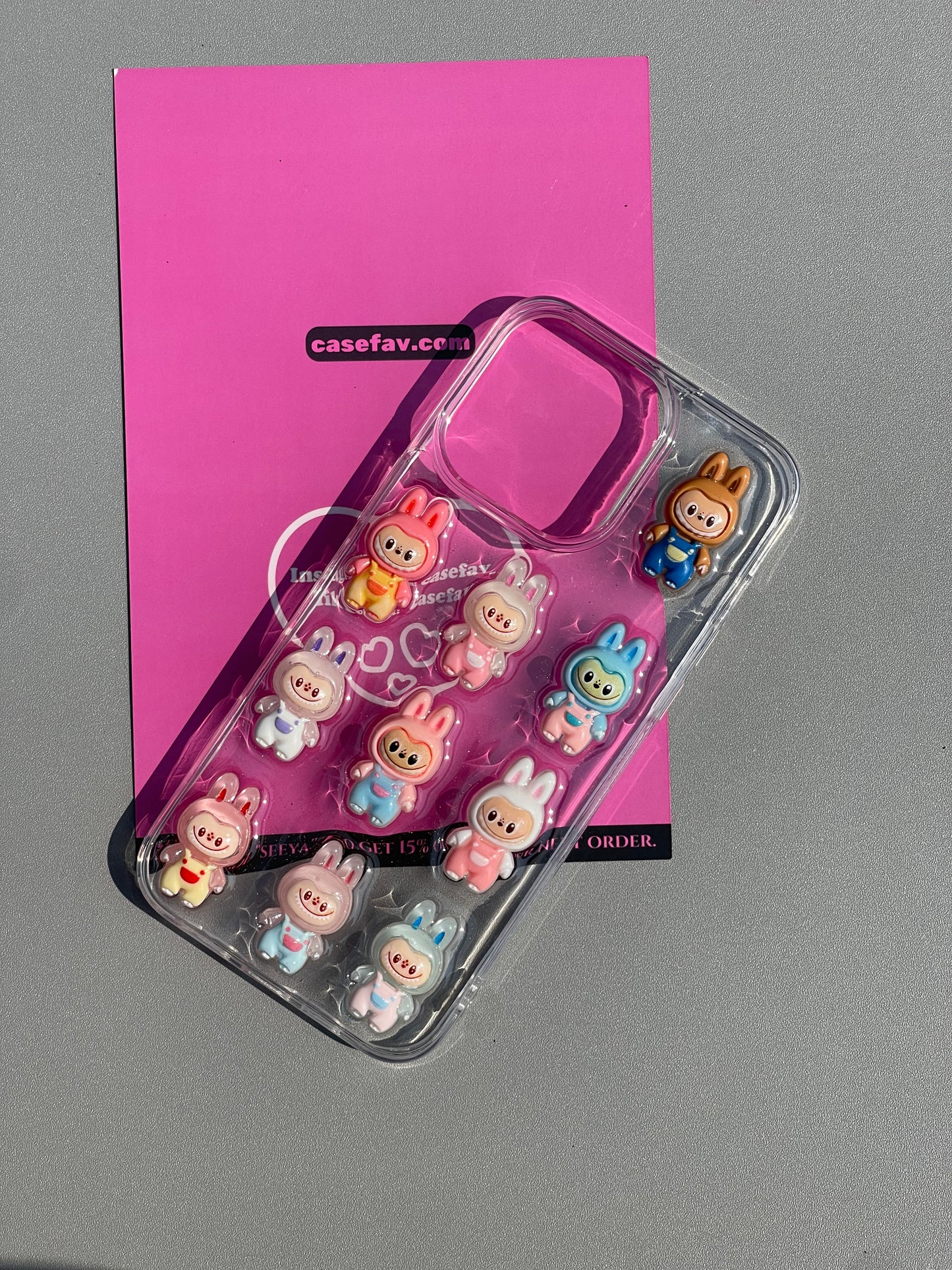 Labubu Handmade Clear Cute Kawaii Phone Case #0457