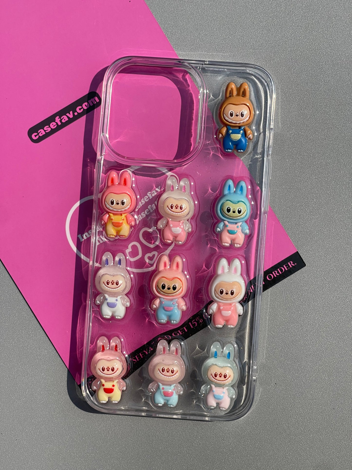 Labubu Handmade Clear Cute Kawaii Phone Case #0457