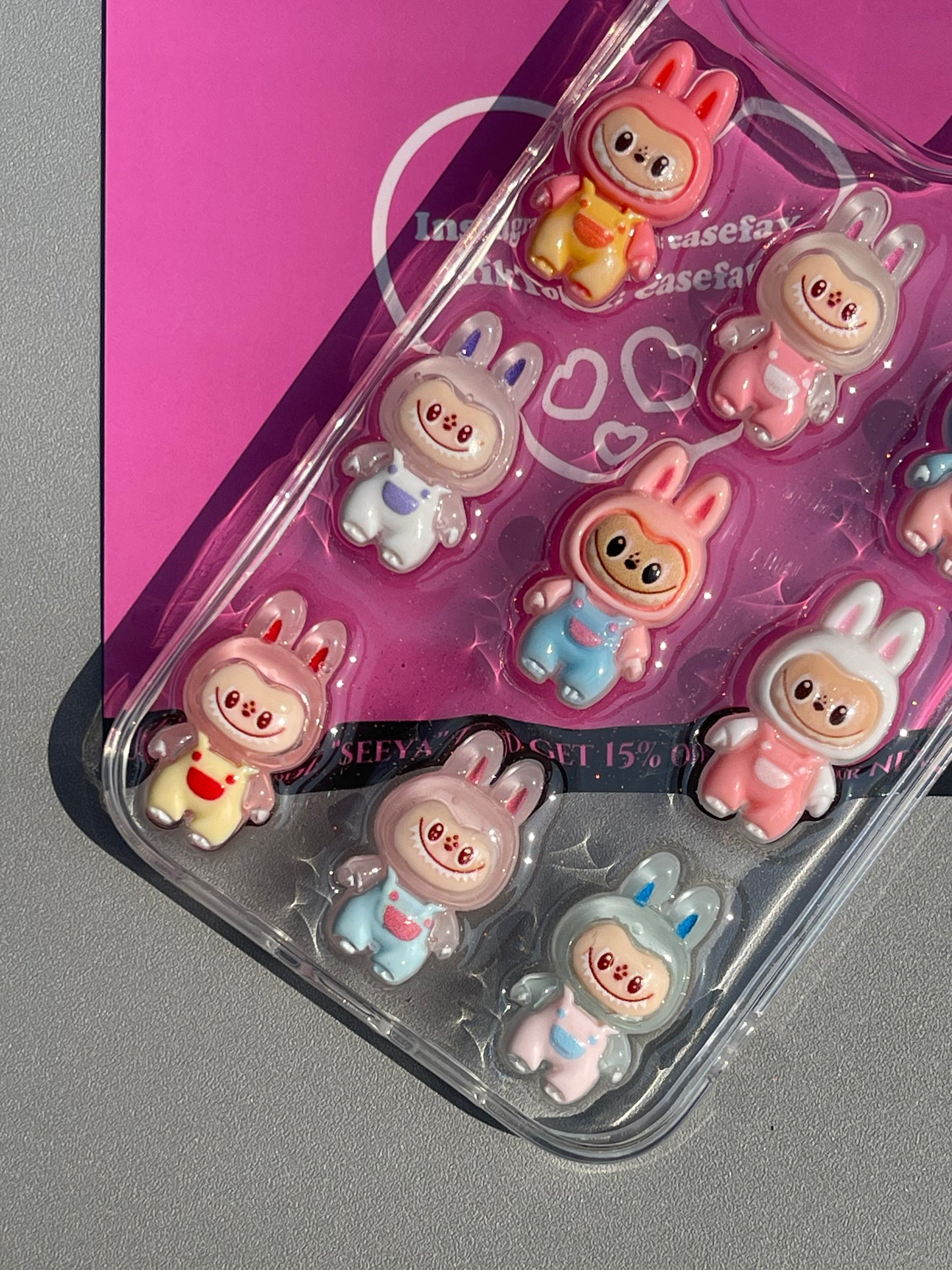 Labubu Handmade Clear Cute Kawaii Phone Case #0457
