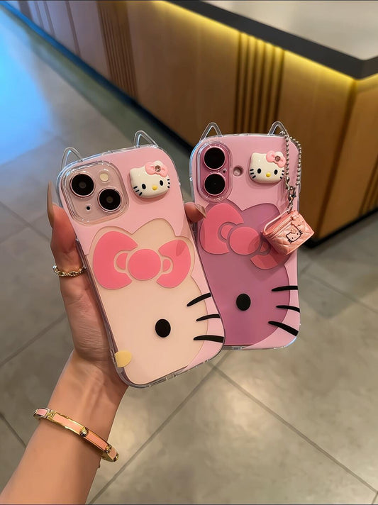 Cat's Ear Shape Hellokitty Pink Cute Kawaii Phone Case #0475