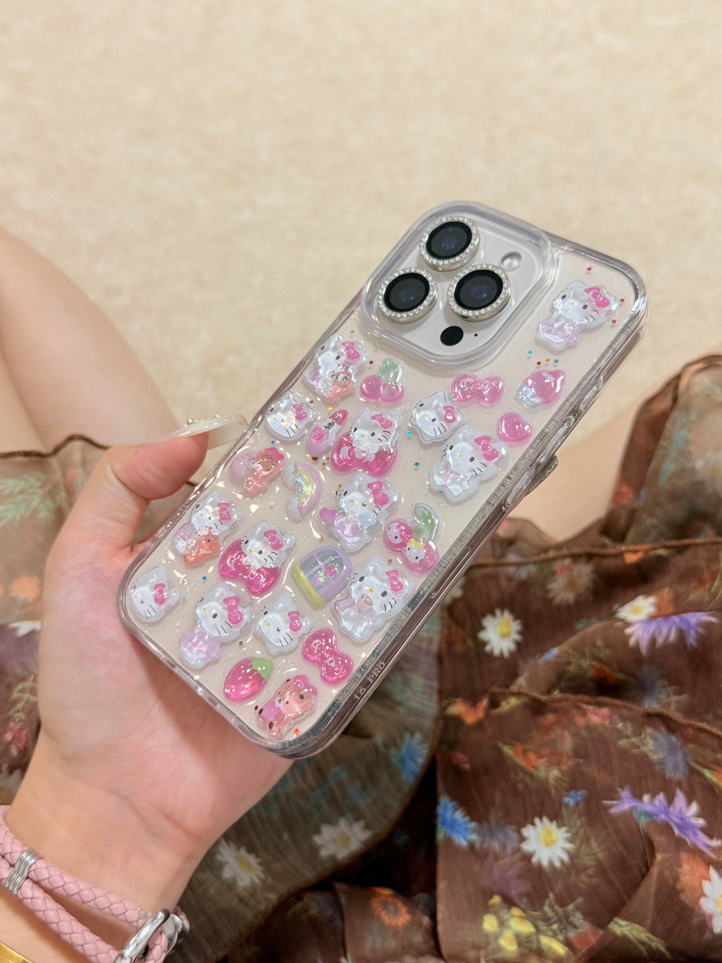Hellokitty Handmade Stickers Clear Cute Kawaii Phone Case #0502