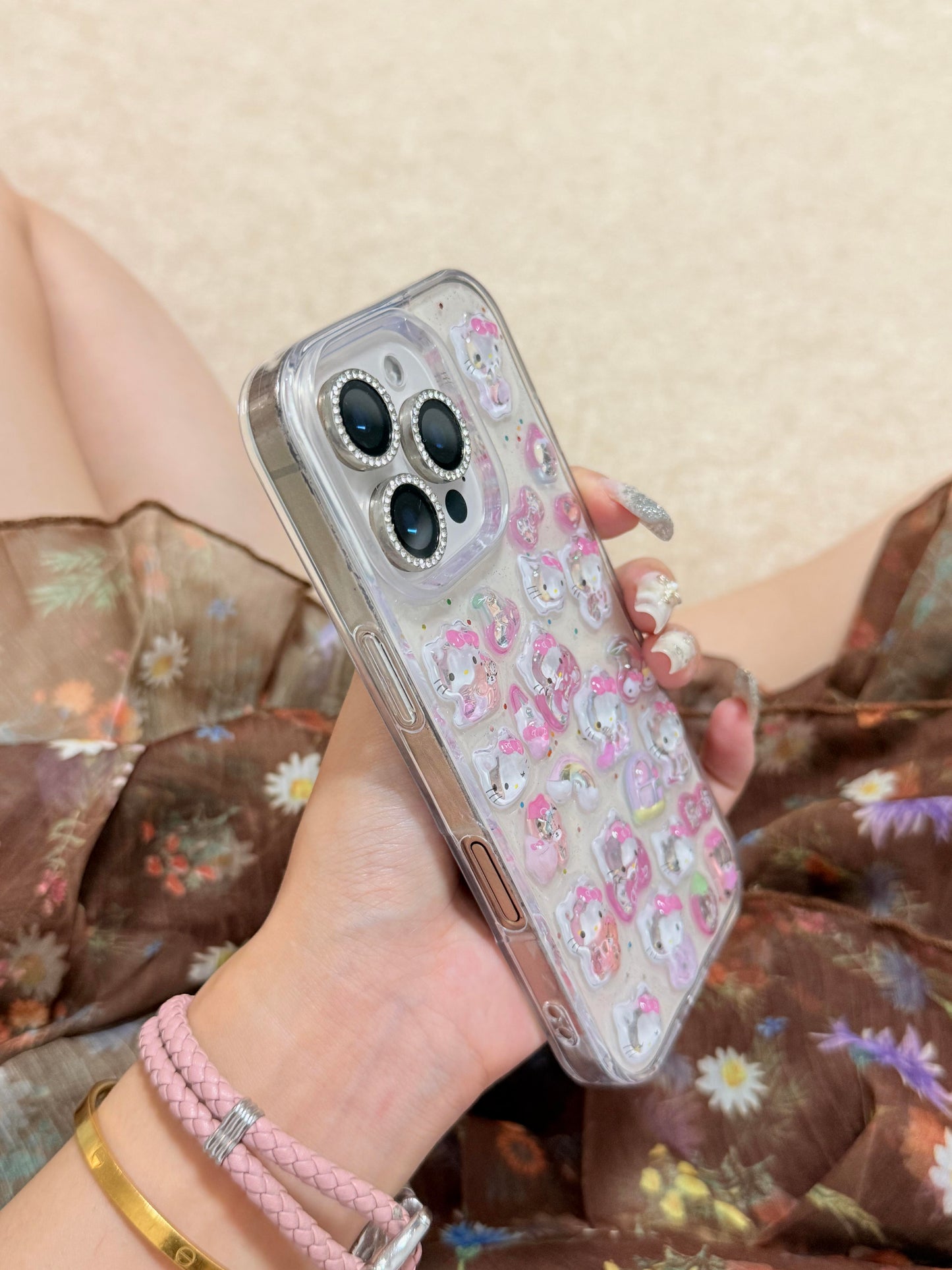 Hellokitty Handmade Stickers Clear Cute Kawaii Phone Case #0502
