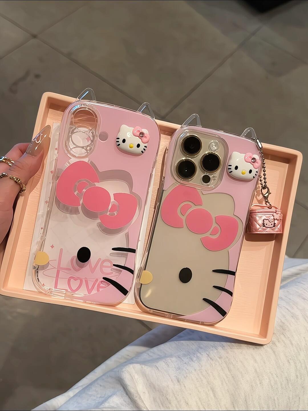 Cat's Ear Shape Hellokitty Pink Cute Kawaii Phone Case #0475