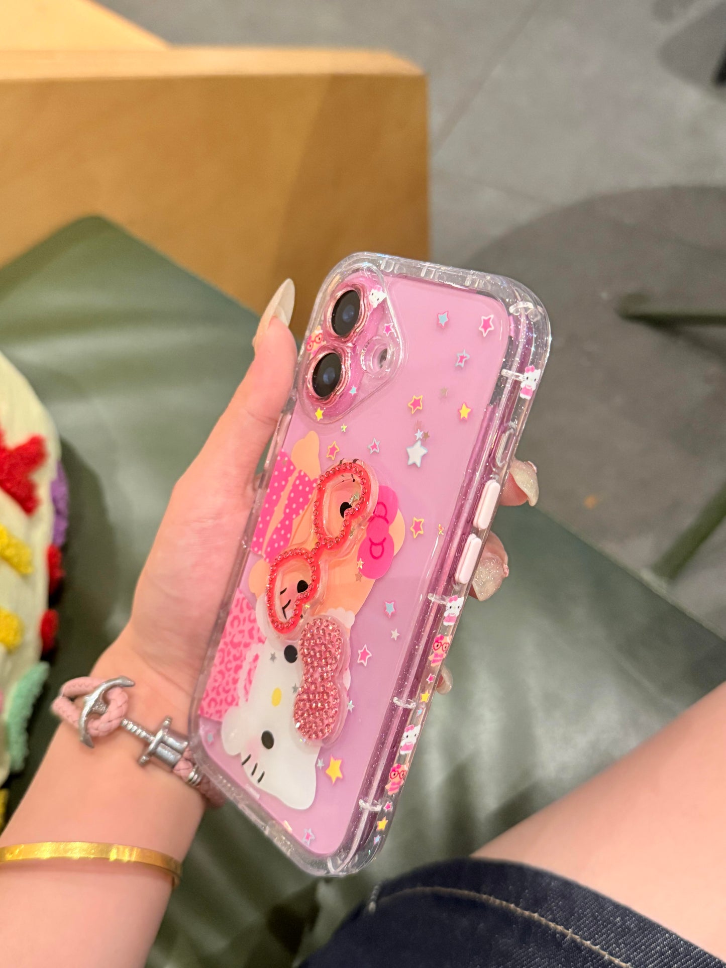 Hellokitty Bestie Pink Heart Glasses Cute Kawaii Phone Case #0503