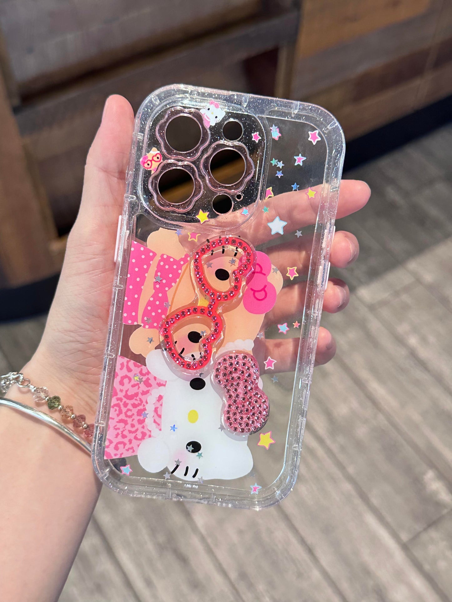 Hellokitty Bestie Pink Heart Glasses Cute Kawaii Phone Case #0503