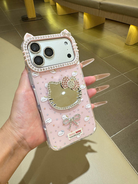 Hellokitty Pink Mirror Cat Ear Cute Kawaii Phone Case #0541