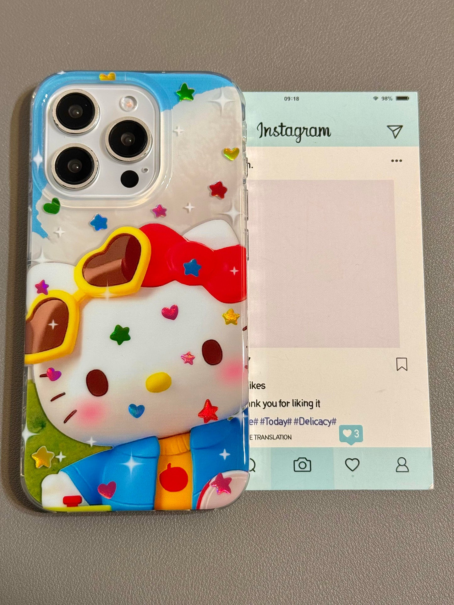 Hellokitty Sparkly Star Stickers Cute Kawaii Phone Case #0532